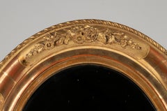 Small 19th Century French Oval Gilded Mirror Louis Philippe Style