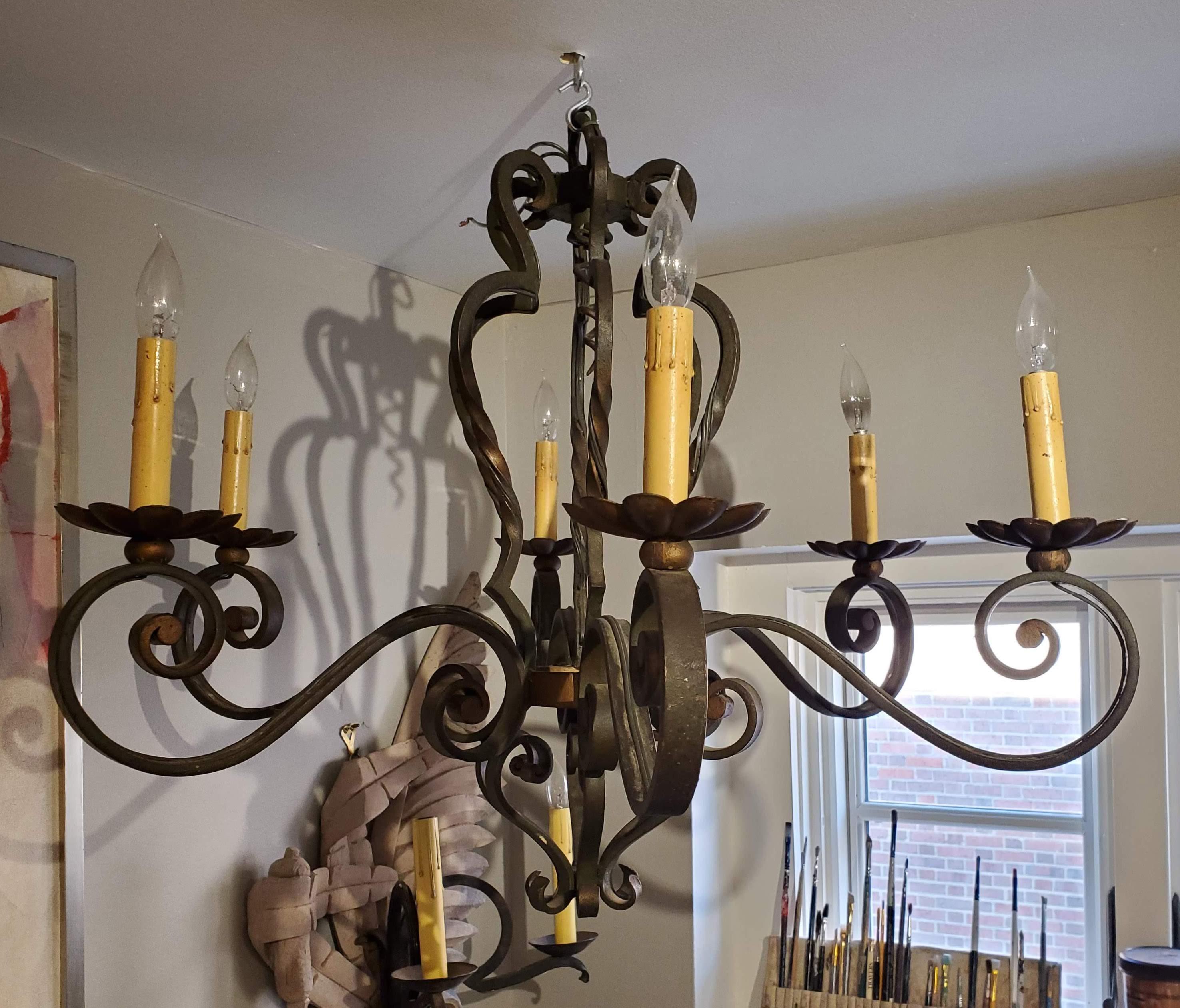 small iron chandelier