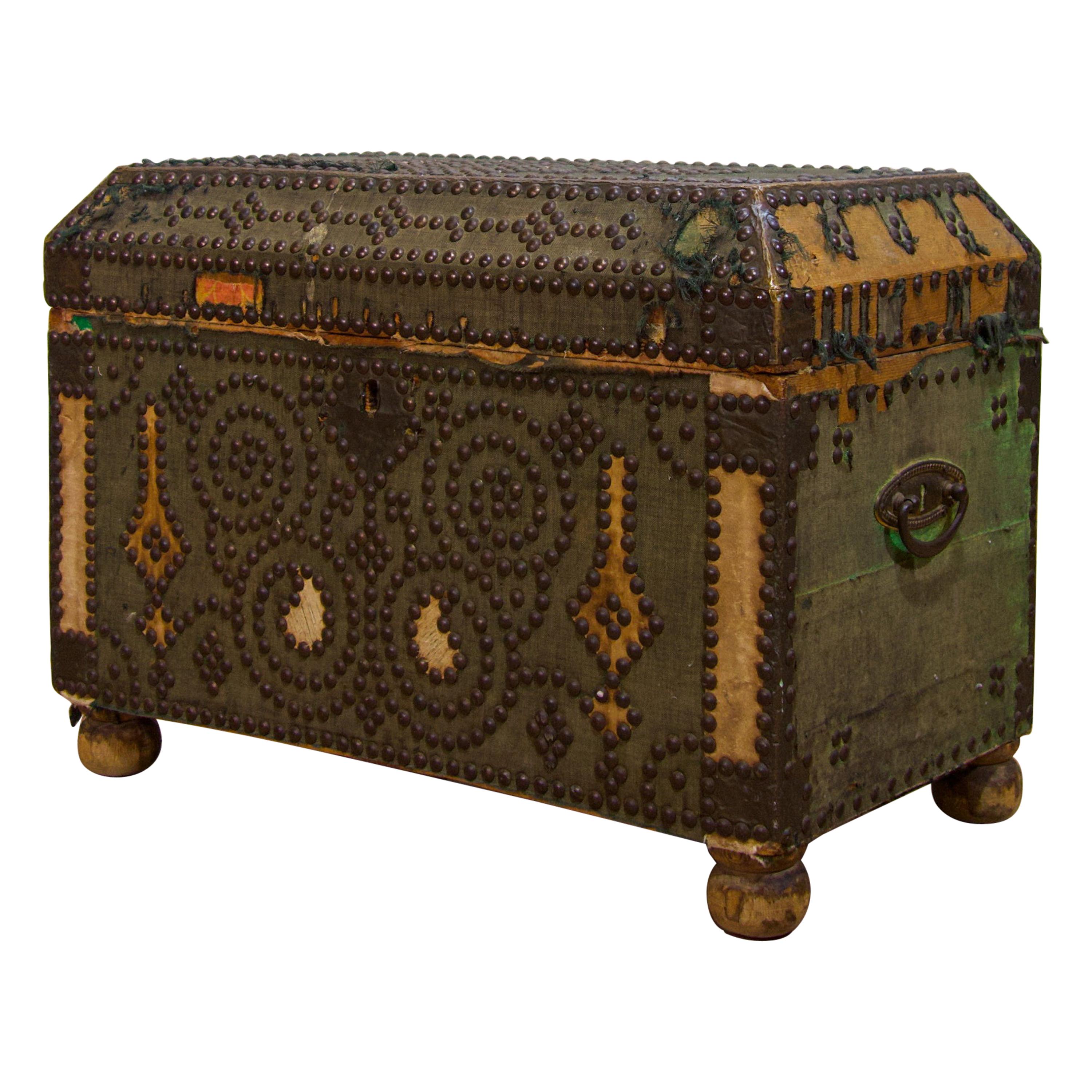 Small 19th Century French Studded Chest - Trunk For Sale