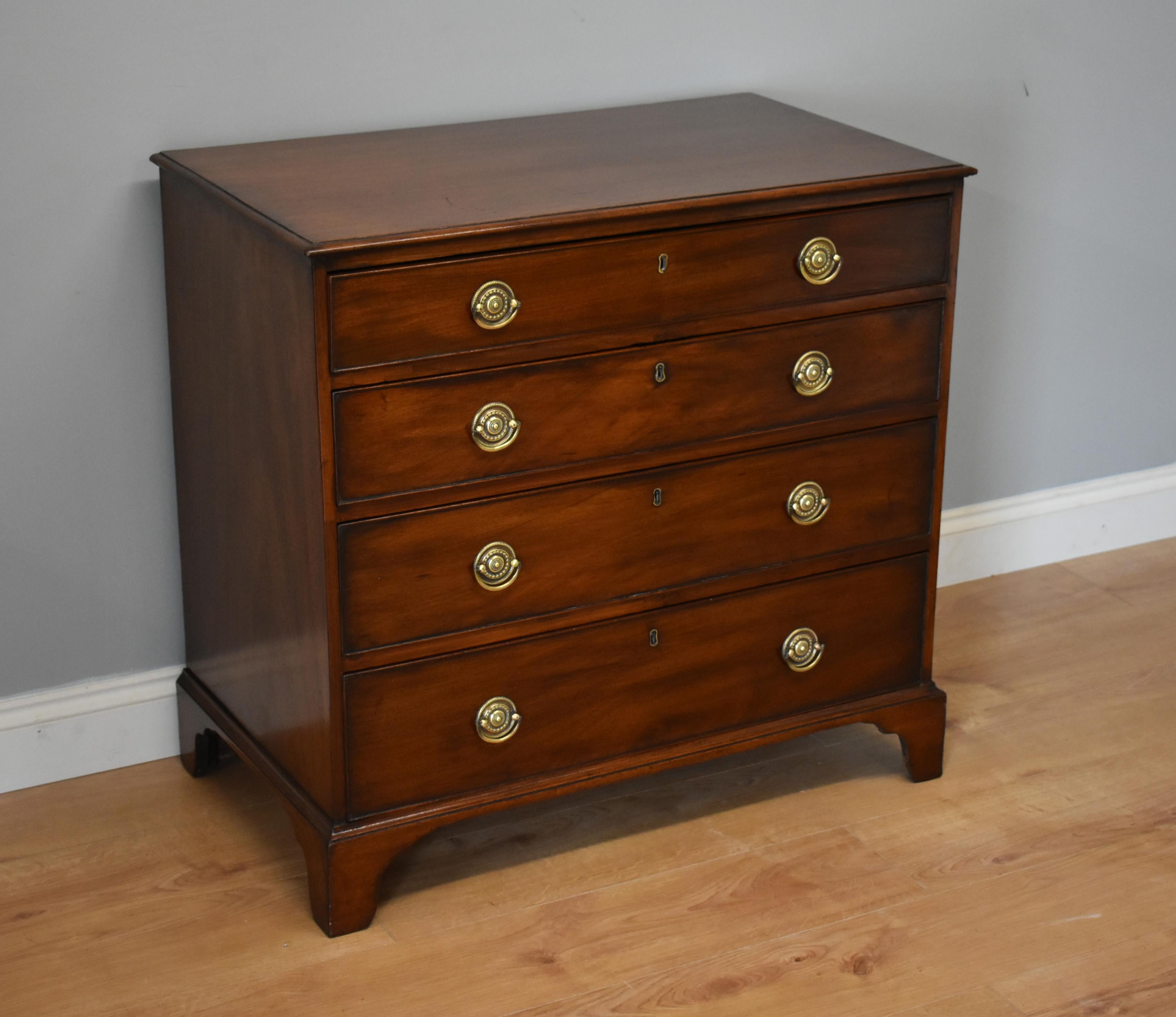 English Small 19th Century George III Mahogany Chest of Drawers