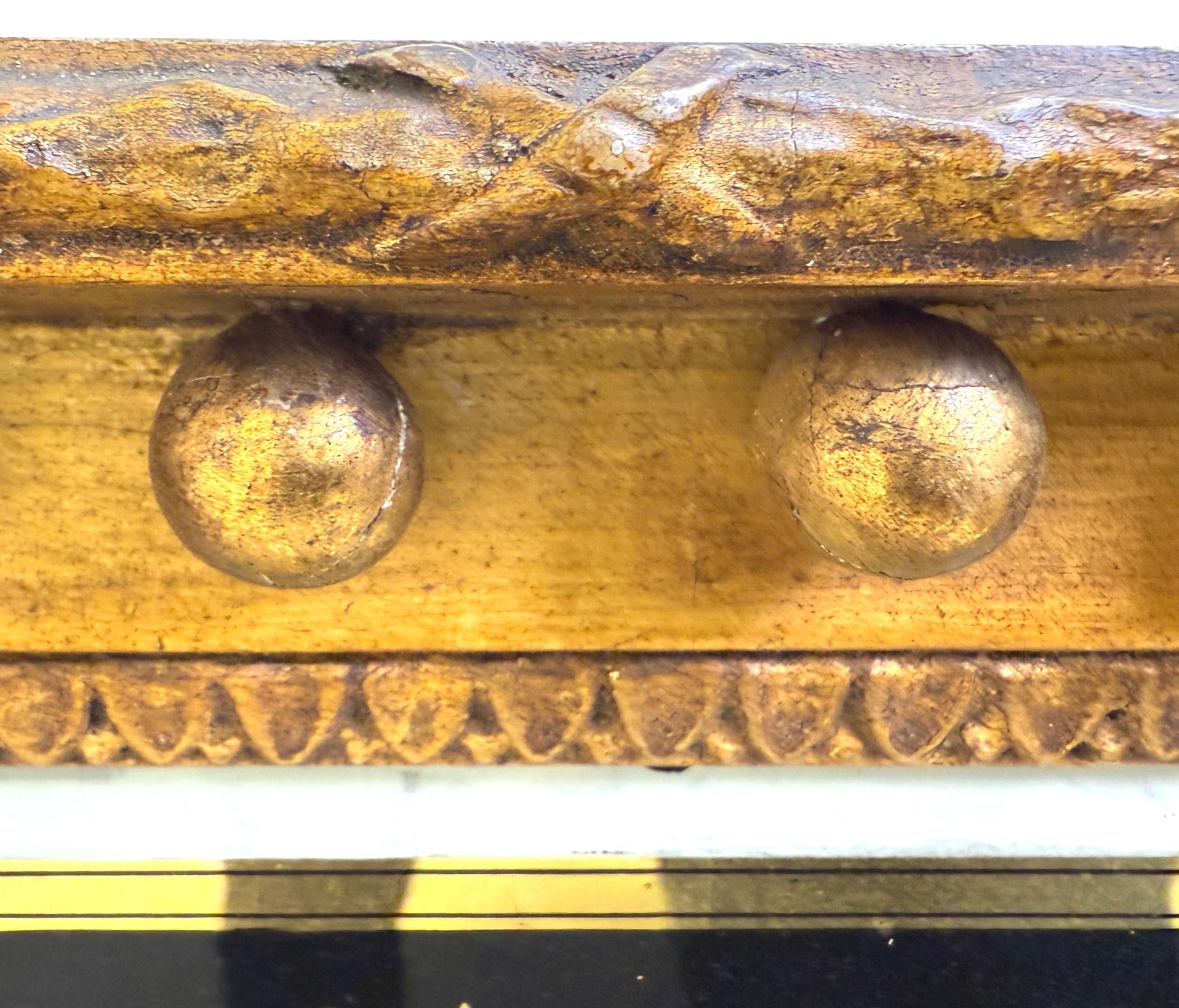 XIXe siècle Petit miroir d'embarcadère doré du 19e siècle en vente