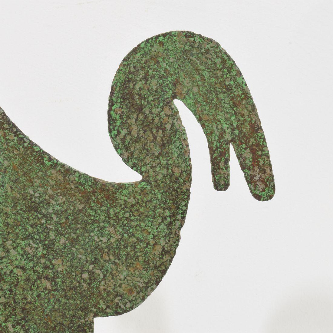 Small 19th Century, Hand Forged Iron French Folk Art  Rooster, Weathervane For Sale 10