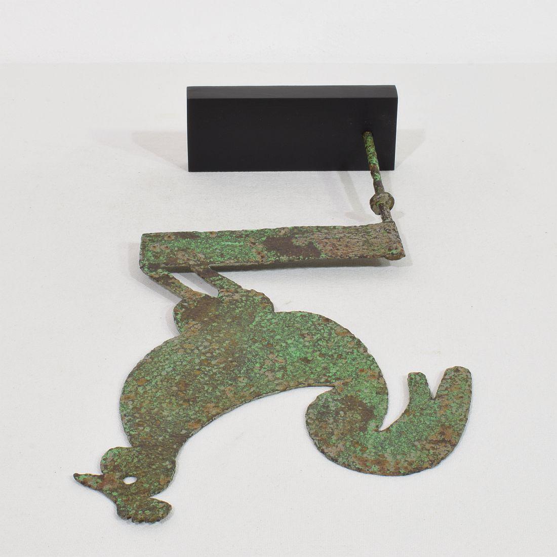 Petit artisanat français du 19ème siècle, fer forgé à la main  Coq, girouette en vente 10