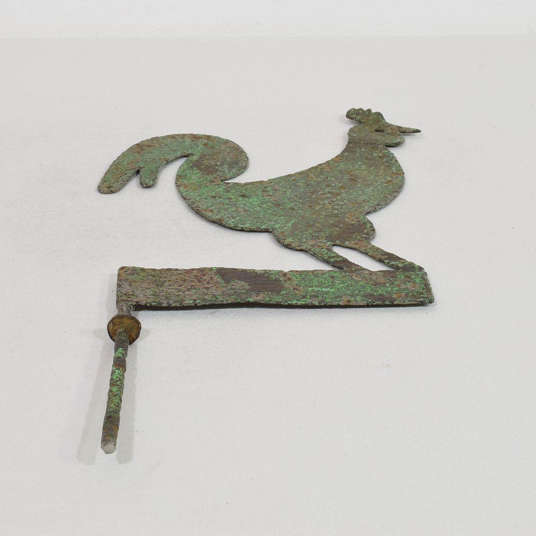 Pequeño Arte Popular Francés de Hierro Forjado a Mano del Siglo XIX  Gallo, Veleta 12