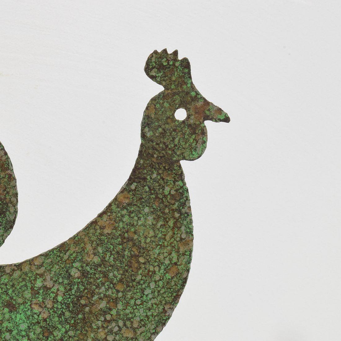 Pequeño Arte Popular Francés de Hierro Forjado a Mano del Siglo XIX  Gallo, Veleta 2