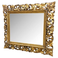 Small 19th Century Italian Giltwood Florentine Mirror