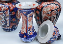 Small 19th Century Japanese Imari Five-Piece Garniture Set