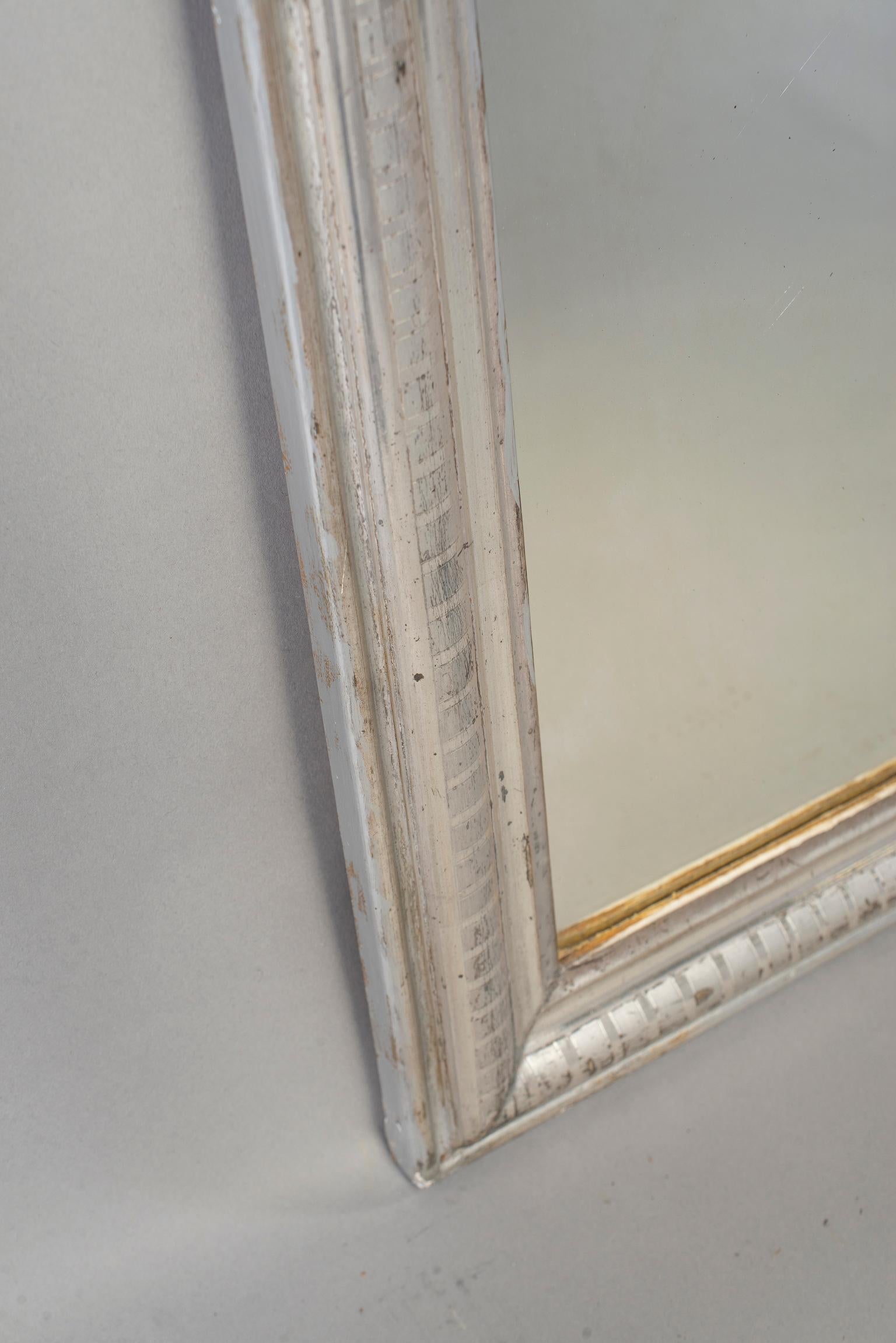 Small 19th Century Louis Philippe Silver Gilt Mirror 1