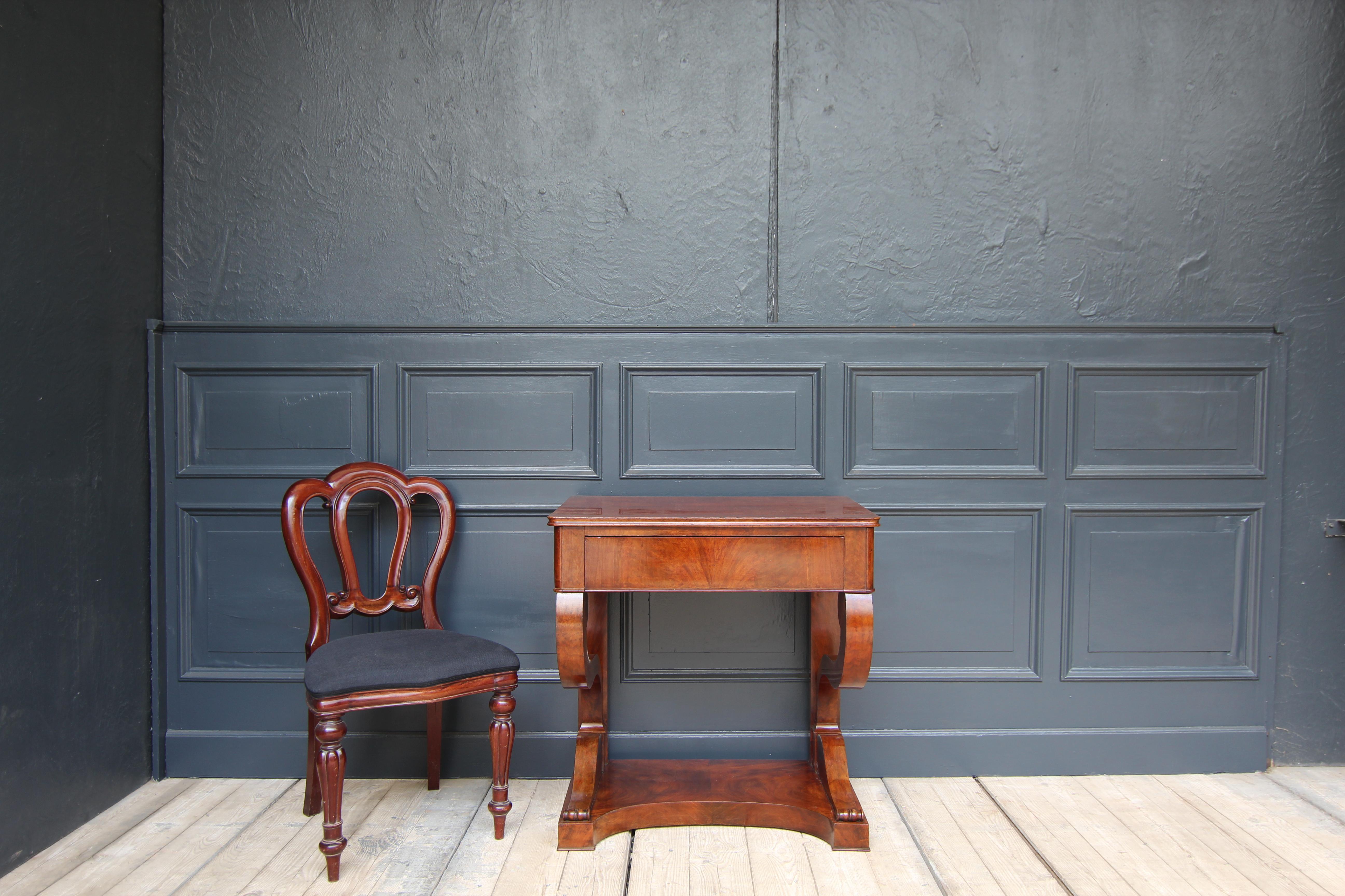 European Small 19th Century Mahogany Wall Table or Console Table For Sale