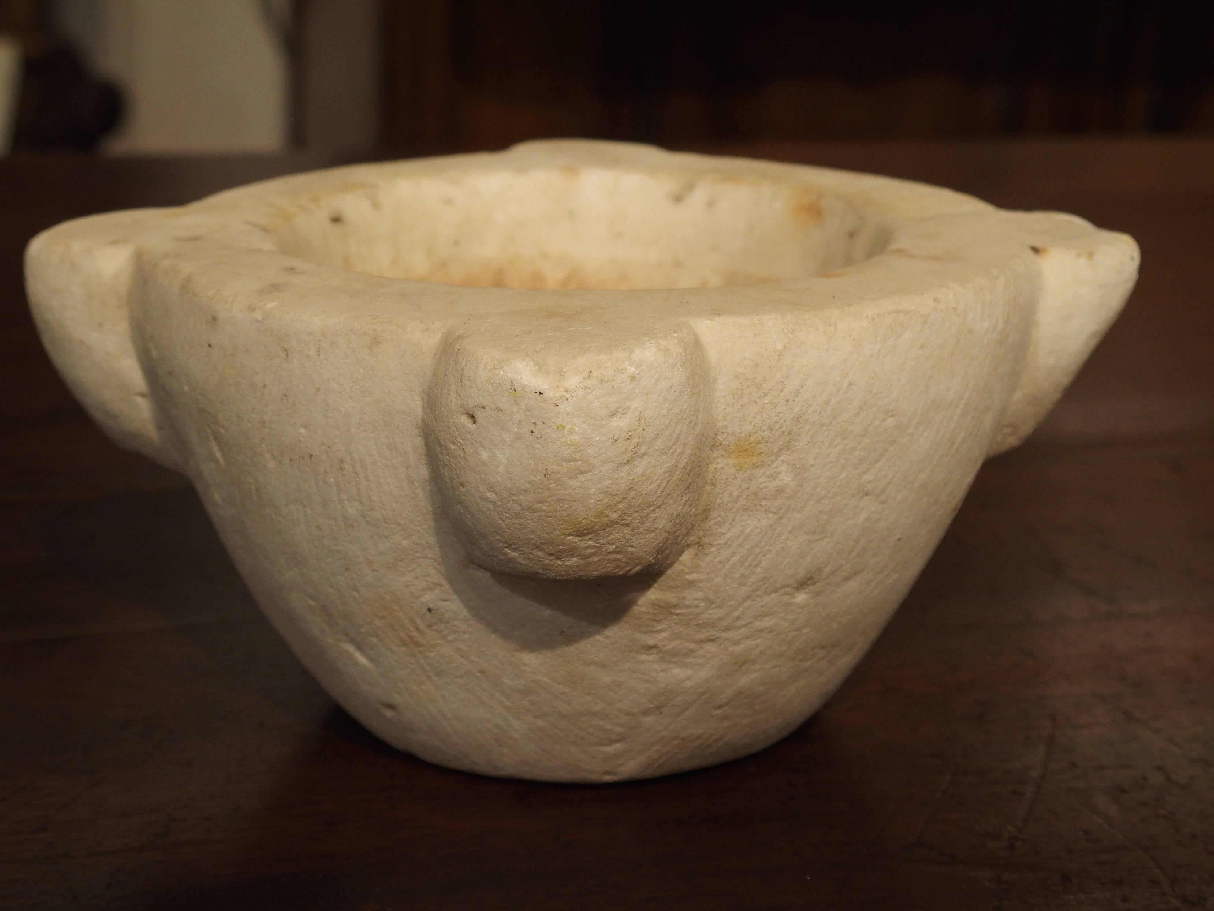 French Small 19th Century Marble Mortar and Pestle from France