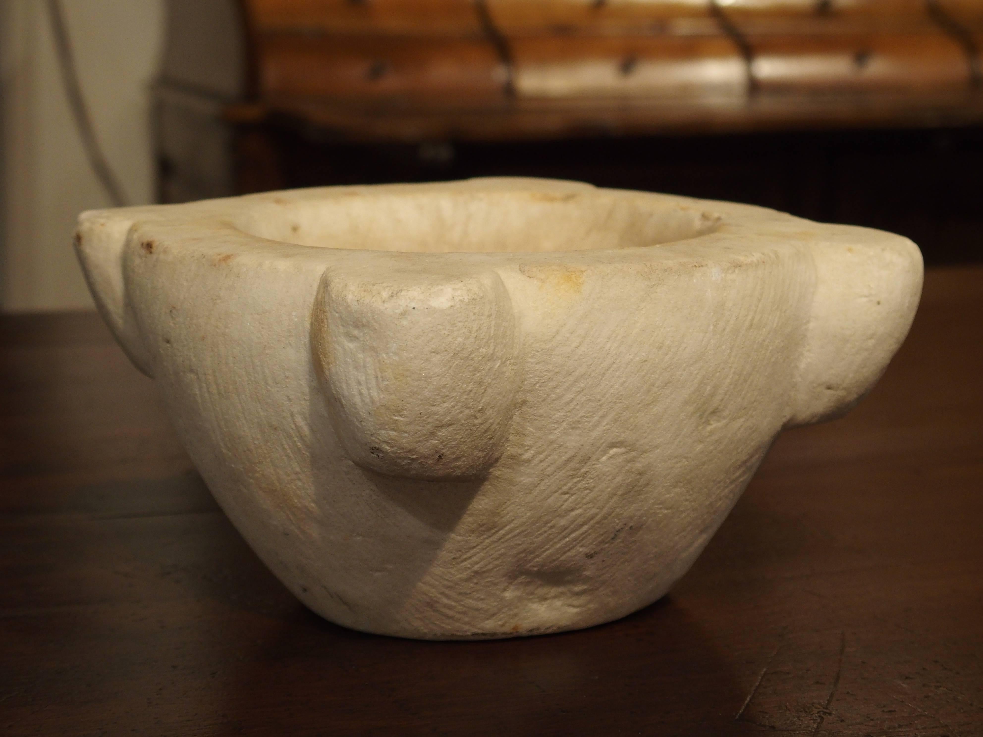 Small 19th Century Marble Mortar and Pestle from France In Good Condition In Dallas, TX