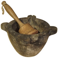 Small 19th Century Marble Mortar and Pestle from France