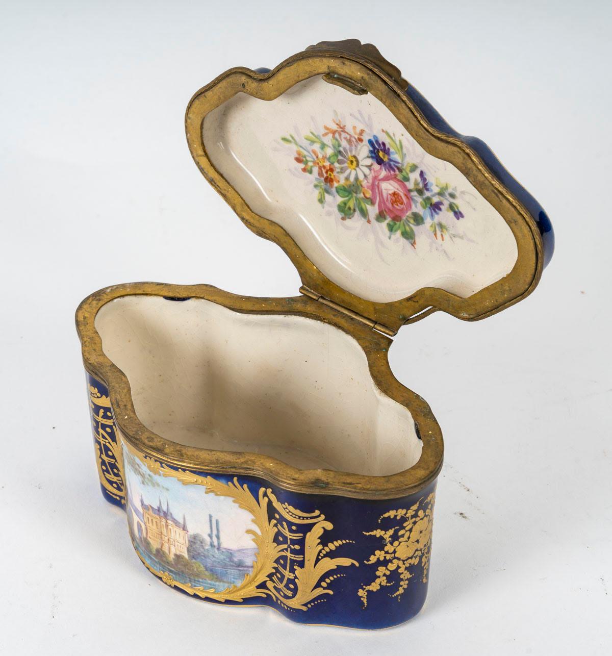 Enameled Small 19th Century Napoleon III Period Sèvres Porcelain Box. For Sale