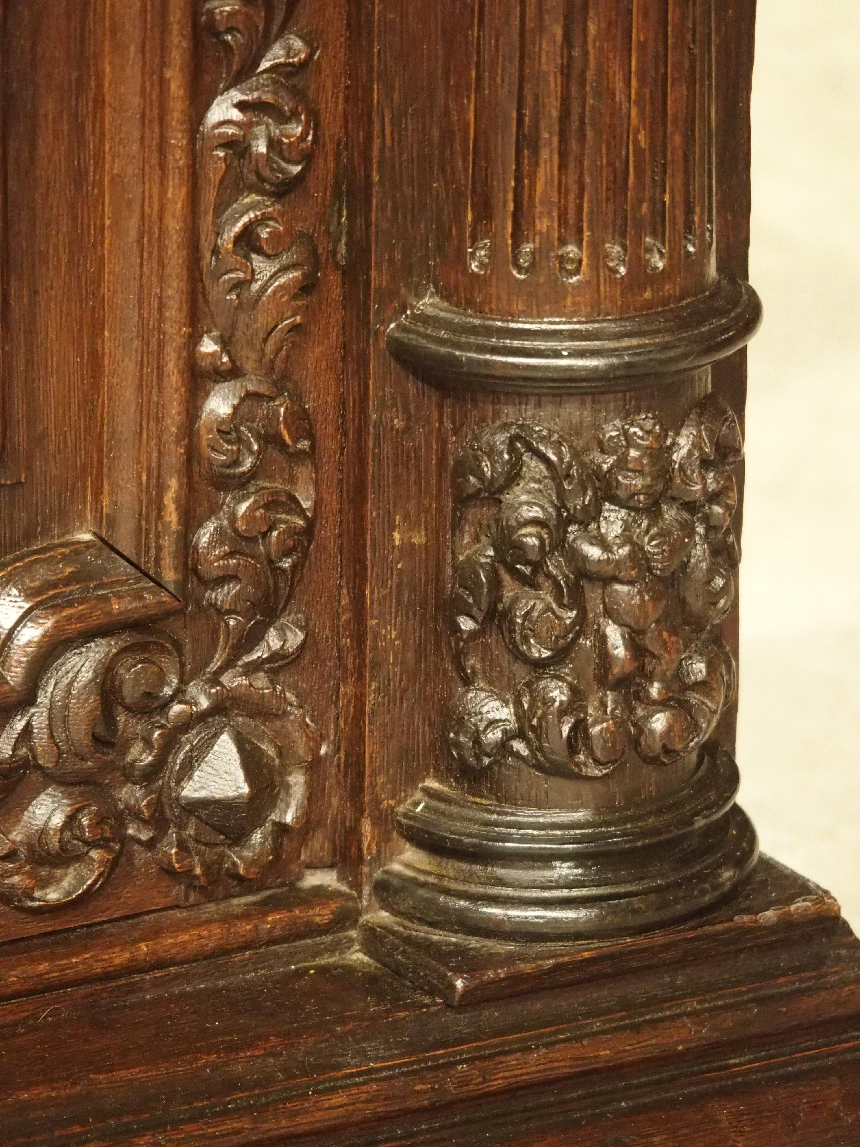 Small 19th Century Oak Carved Table Cabinet with Front Opening Door 6