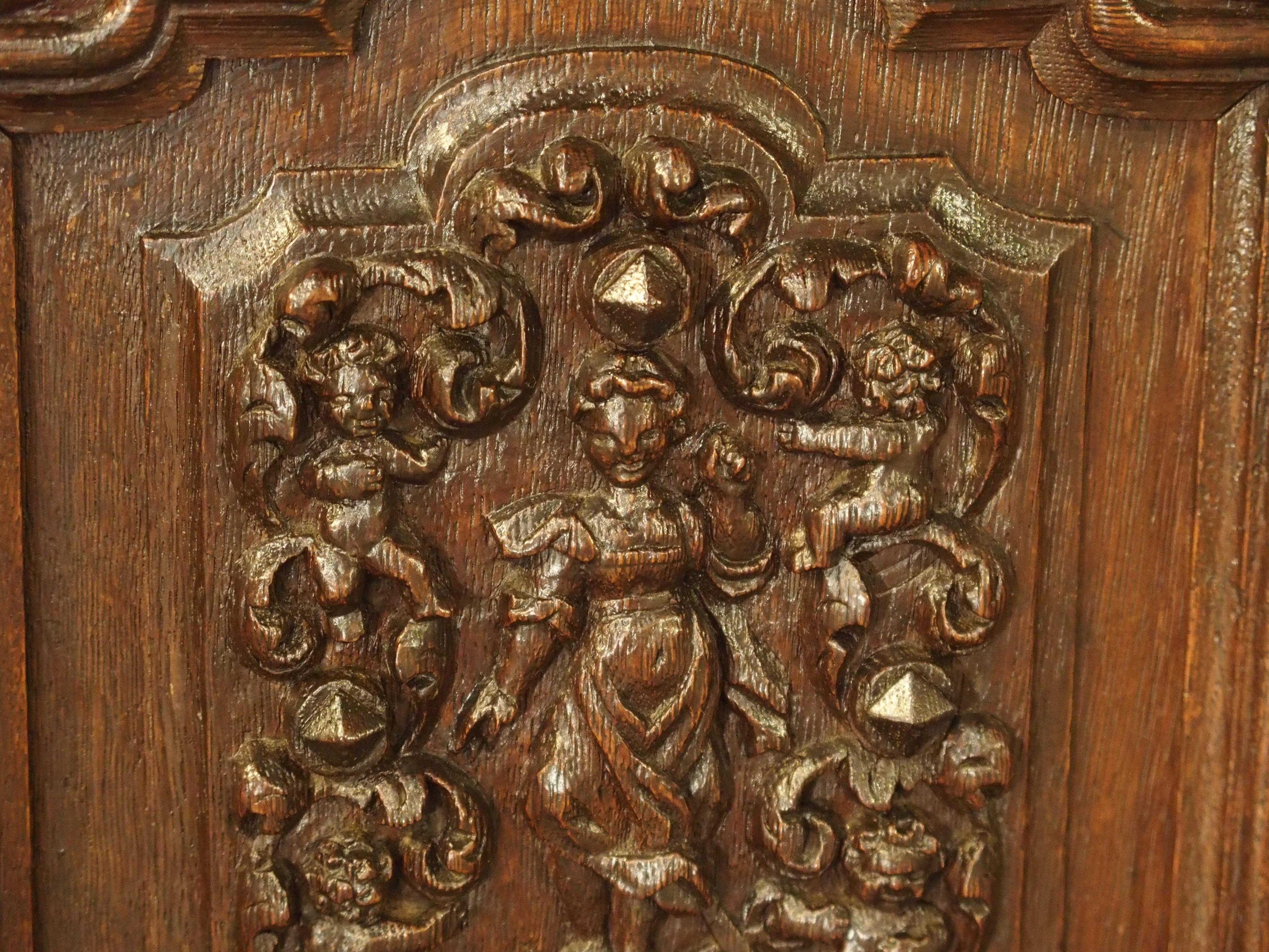 Small 19th Century Oak Carved Table Cabinet with Front Opening Door 10