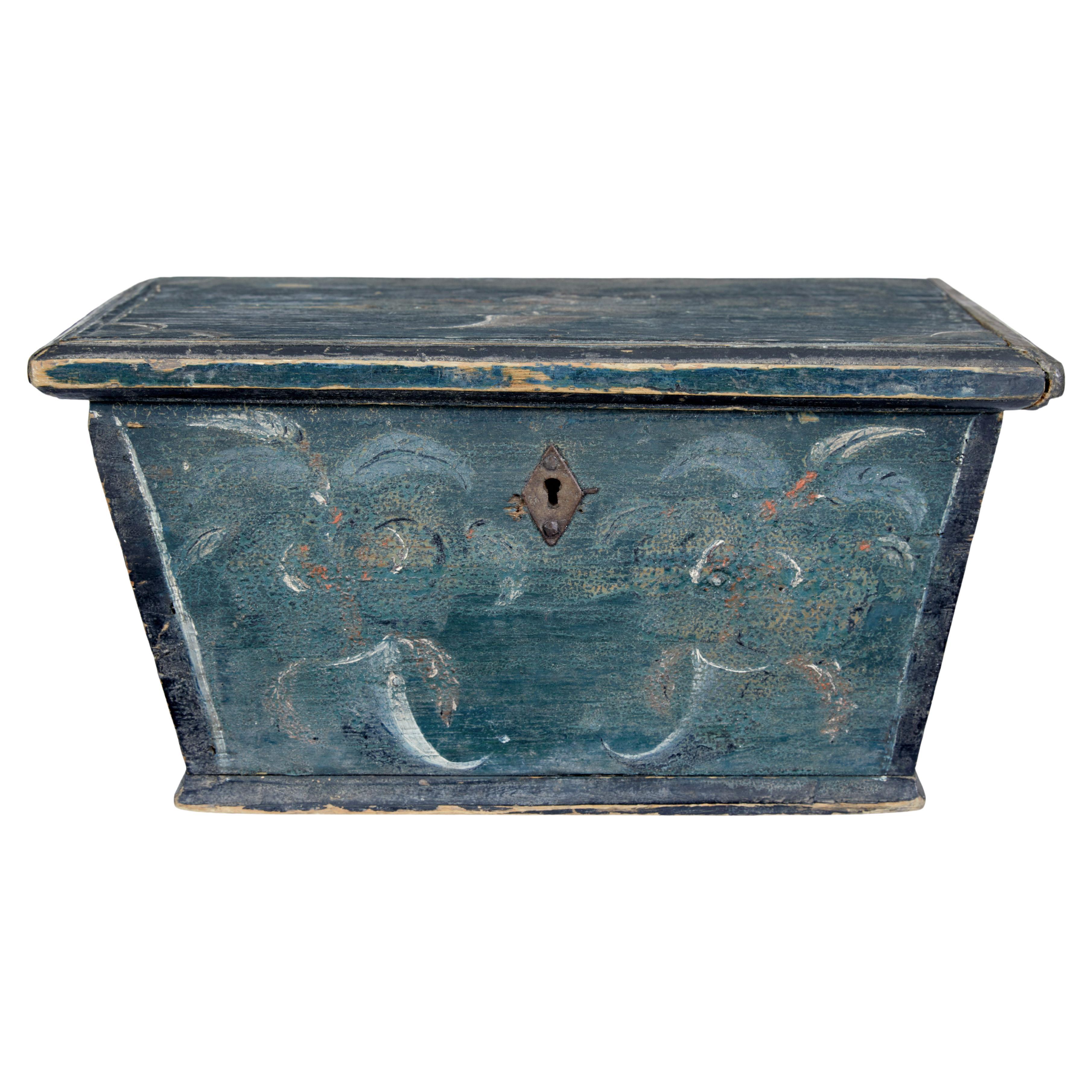 Small 19th Century Original Painted Sarcophagus Box