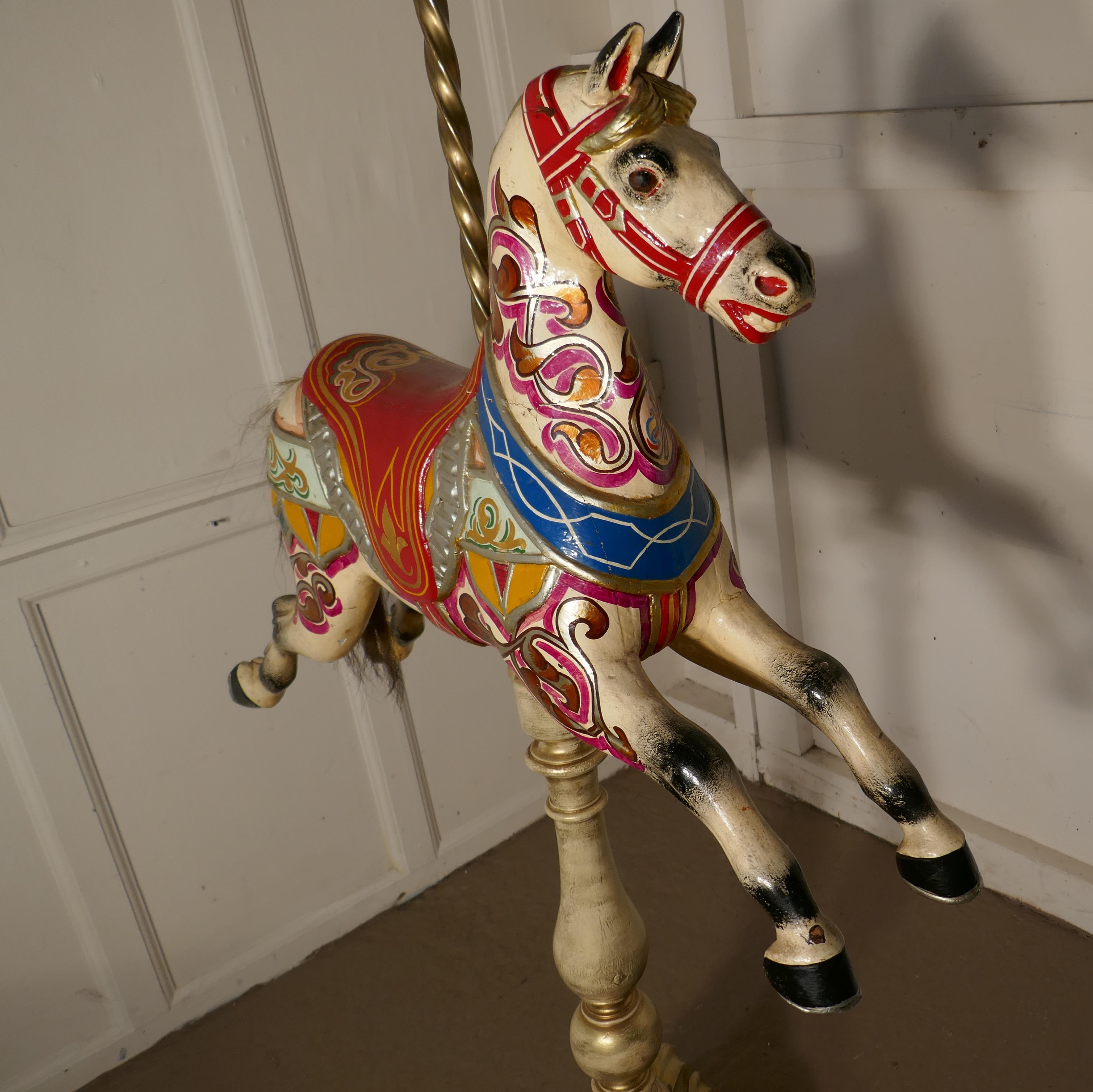 Small 19th Century Painted Wooden Carousel Galloper or Fair Ground Horse 6