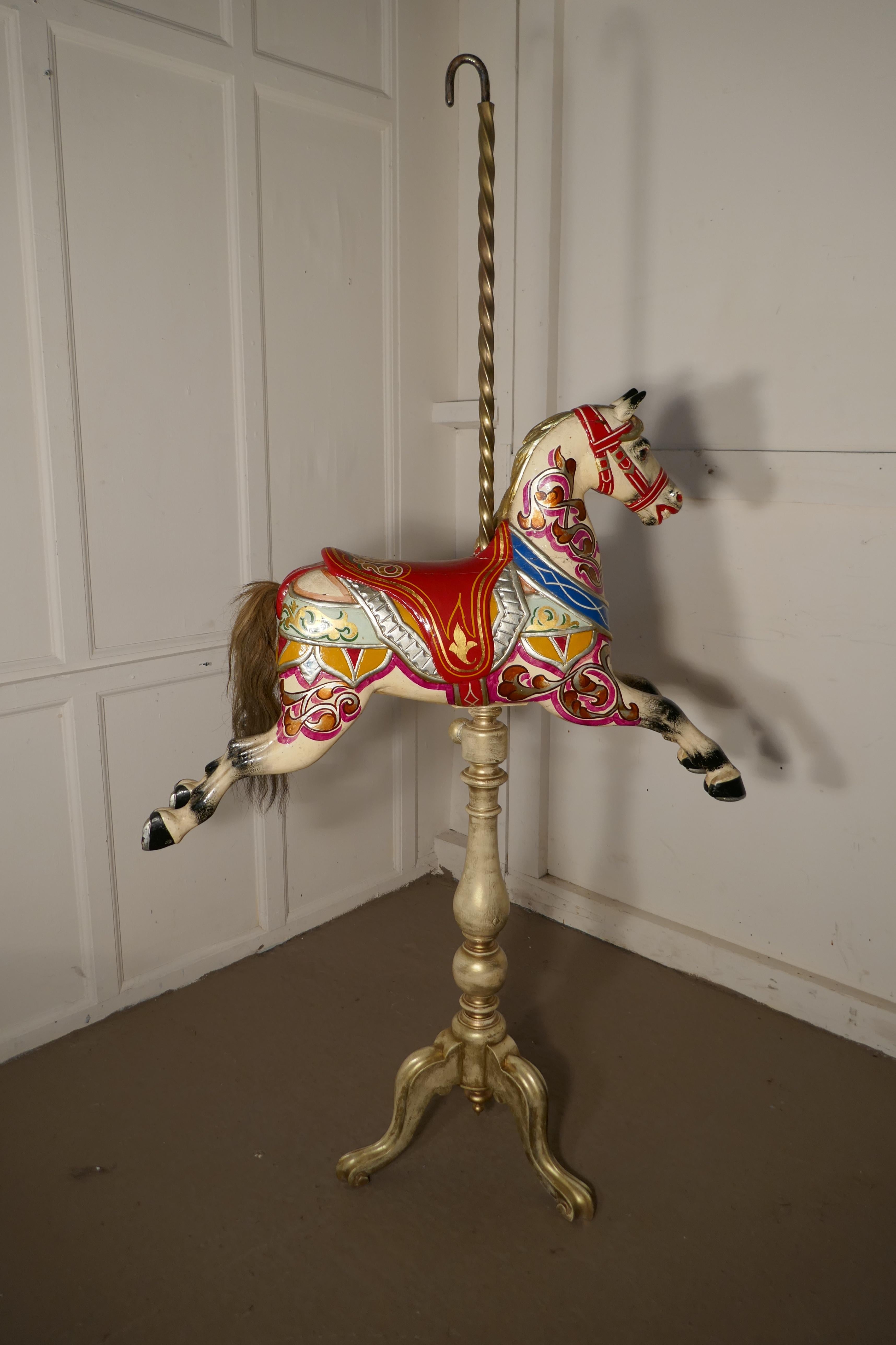 Small 19th Century Painted Wooden Carousel Galloper or Fair Ground Horse 8