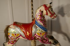 Small 19th Century Painted Wooden Carousel Galloper or Fair Ground Horse