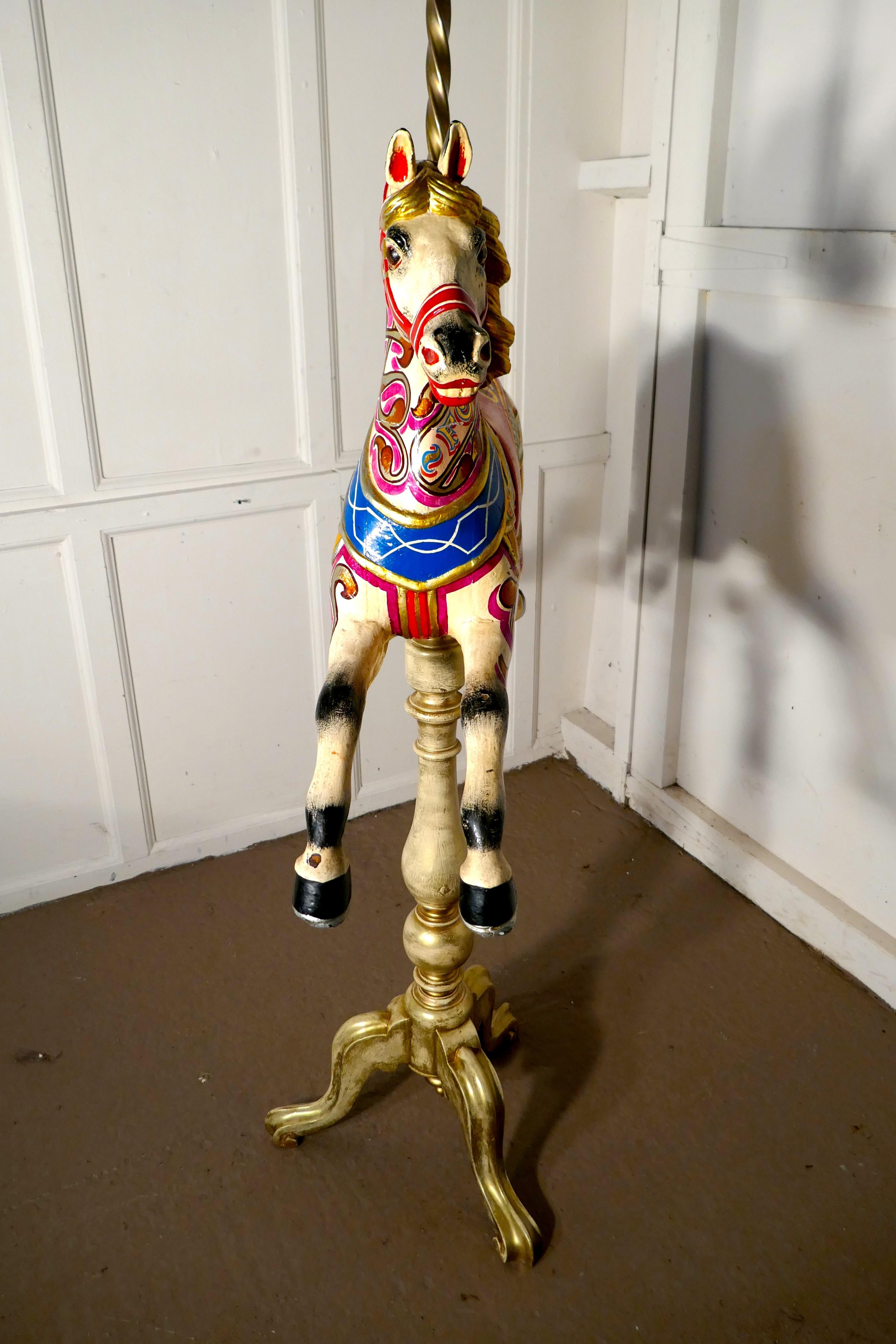 Small 19th Century Painted Wooden Carousel Galloper or Fair Ground Horse 2