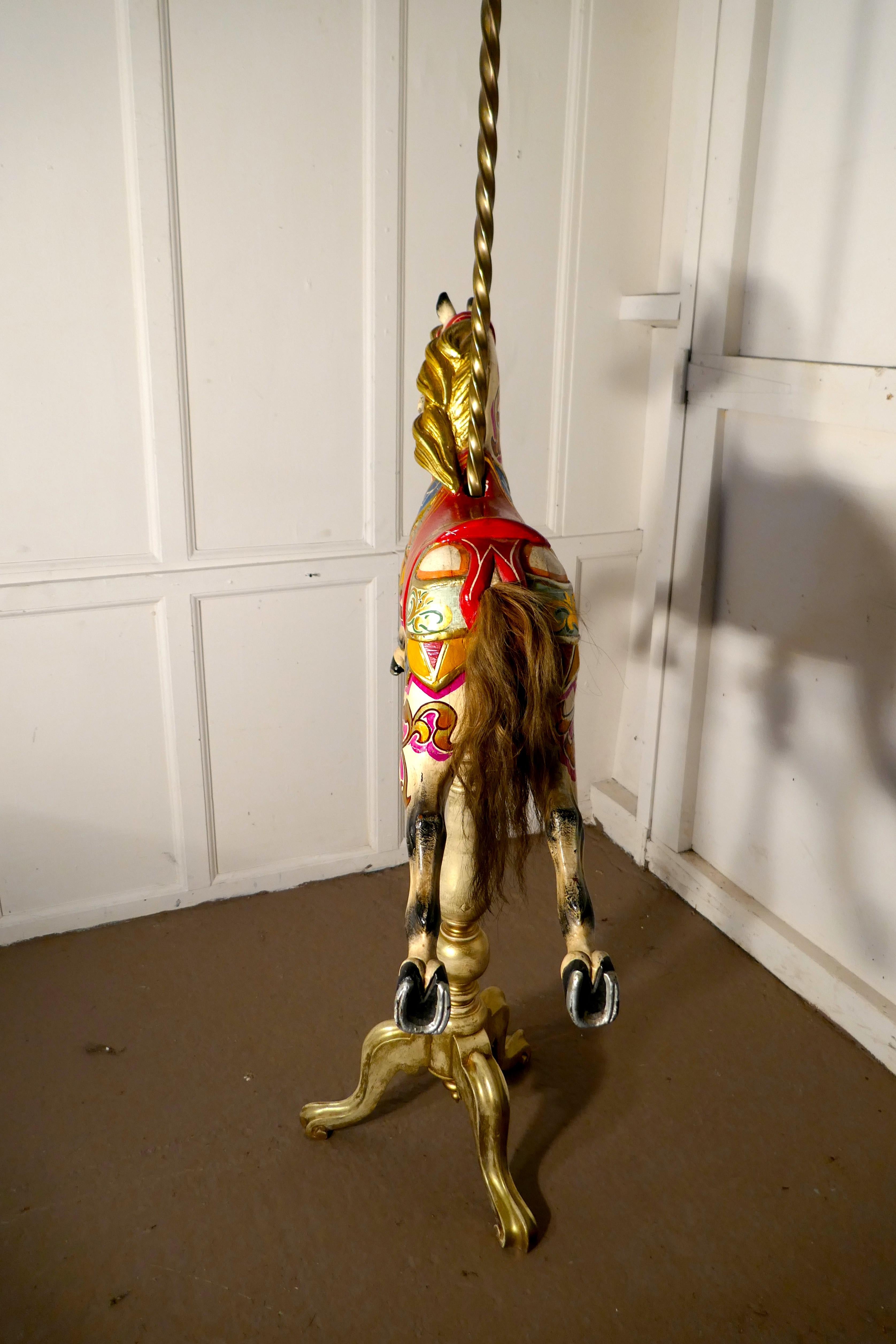 Small 19th Century Painted Wooden Carousel Galloper or Fair Ground Horse 3