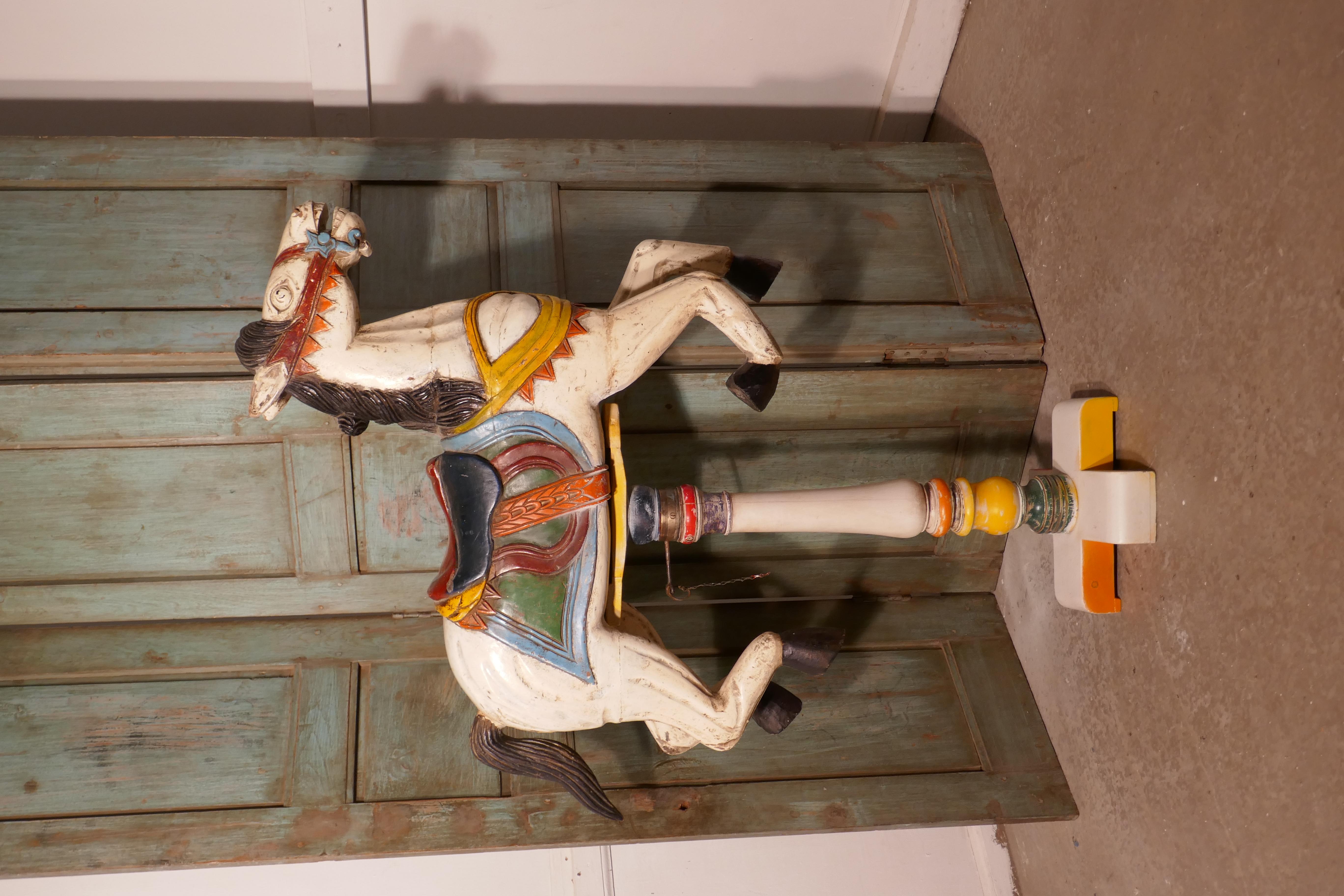 Small 19th Century painted Wooden Carousel Galloper or Fair Ground Horse 2