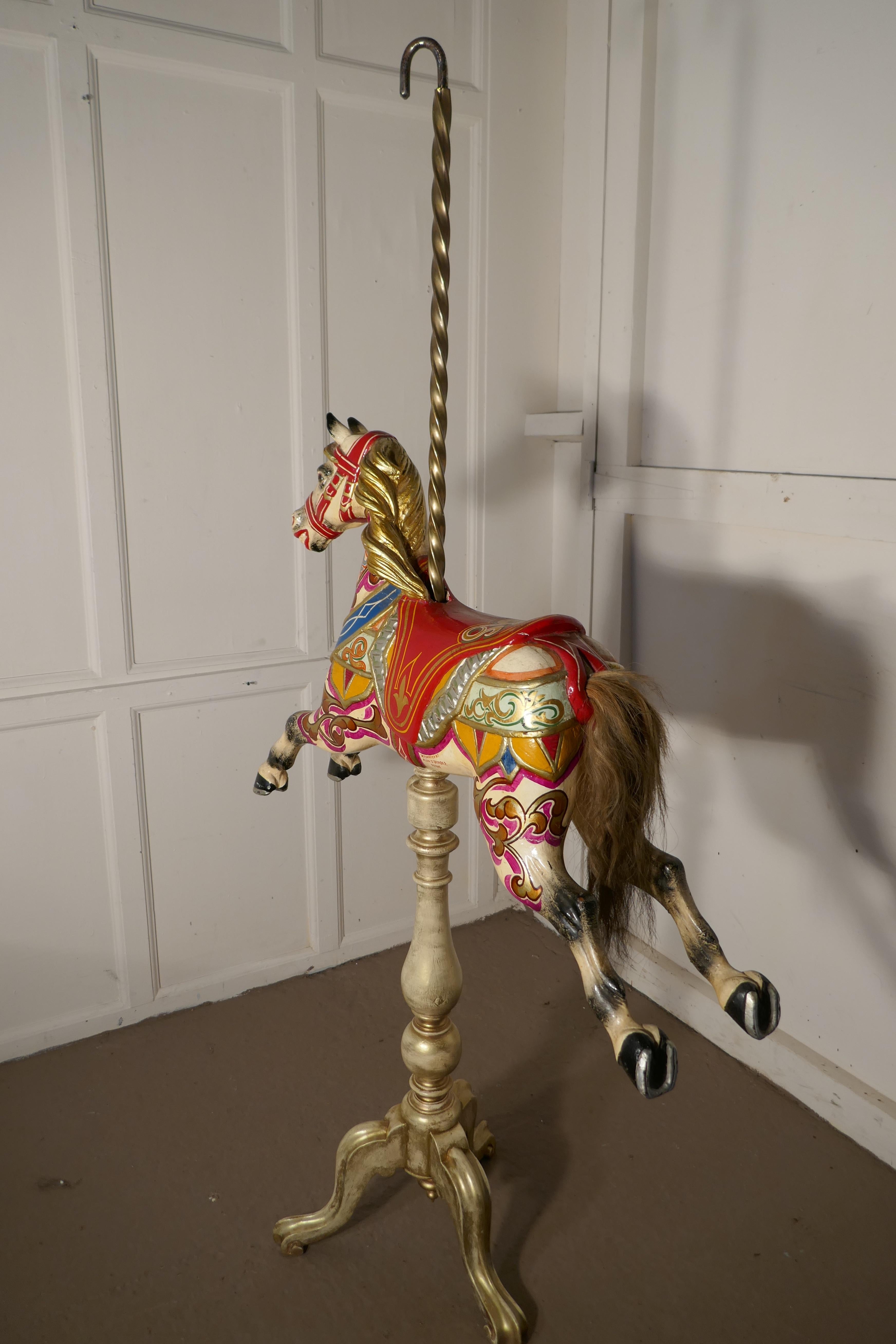 Small 19th Century Painted Wooden Carousel Galloper or Fair Ground Horse 4
