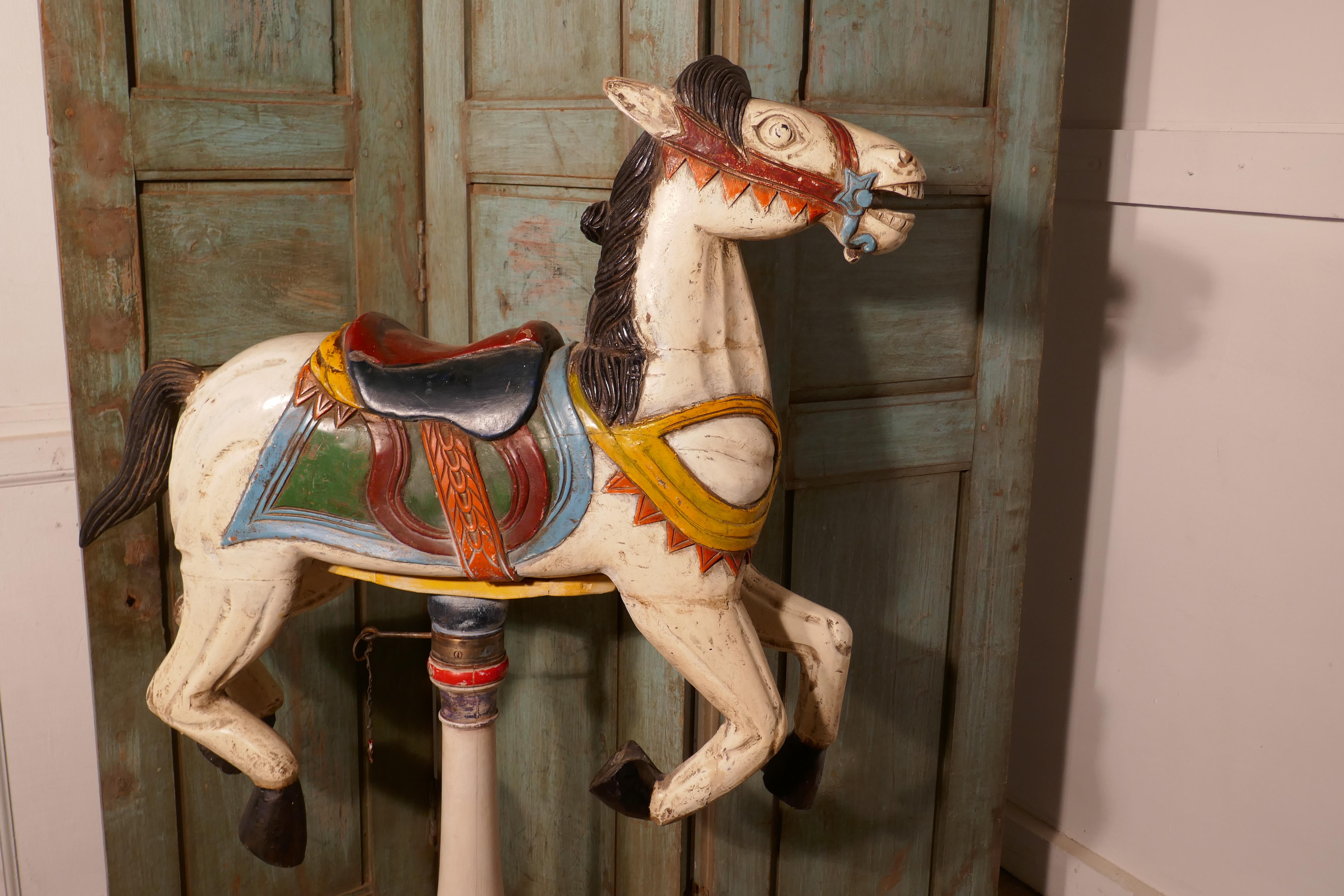 Small 19th Century painted Wooden Carousel Galloper or Fair Ground Horse 3
