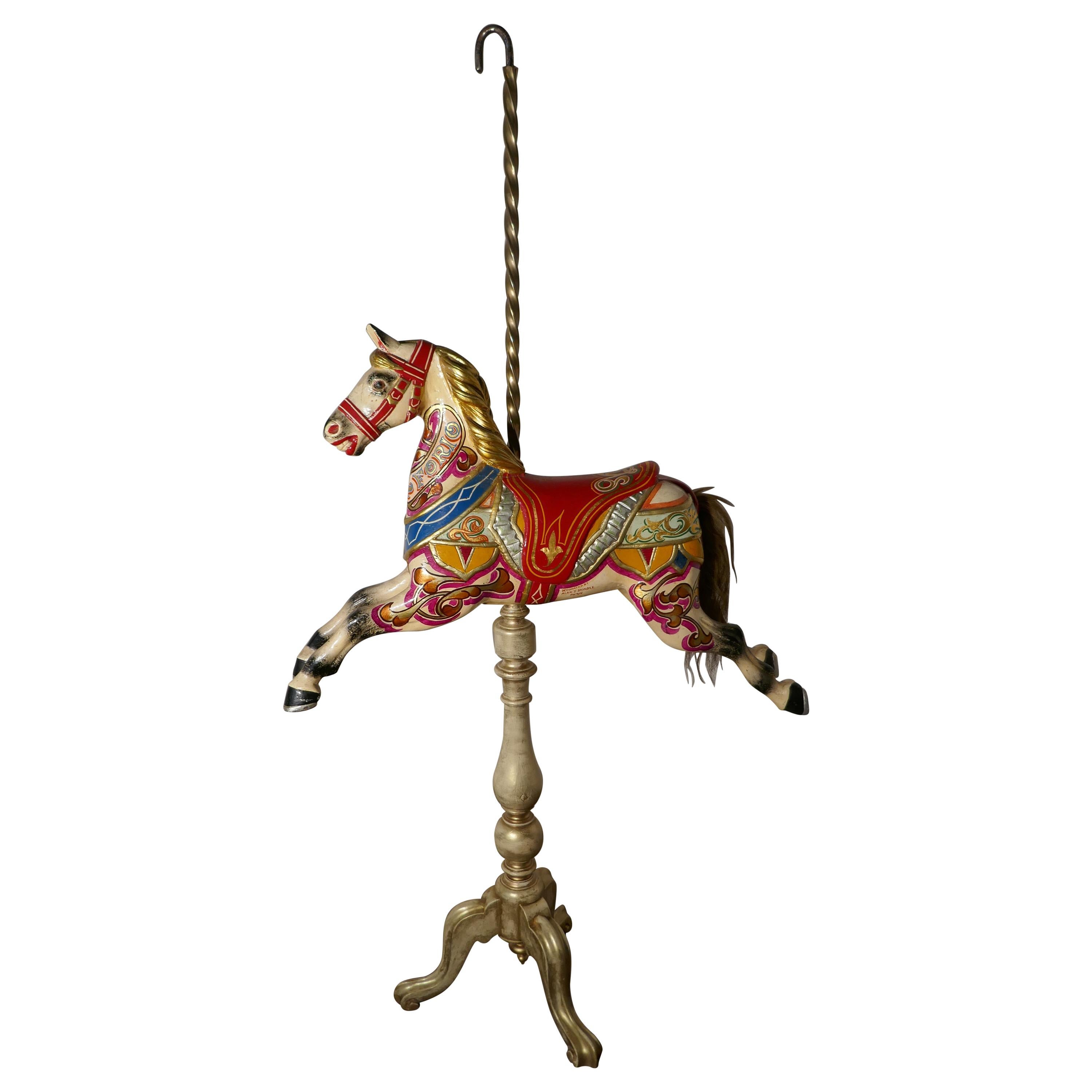 Small 19th Century Painted Wooden Carousel Galloper or Fair Ground Horse