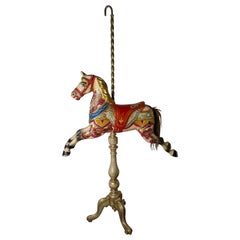 Antique Small 19th Century Painted Wooden Carousel Galloper or Fair Ground Horse