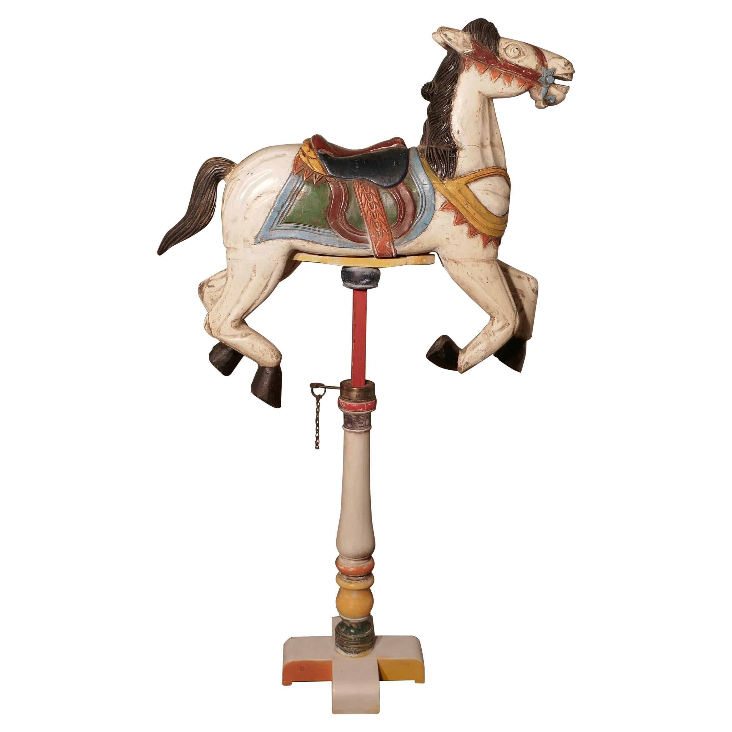 Small 19th Century painted Wooden Carousel Galloper or Fair Ground Horse