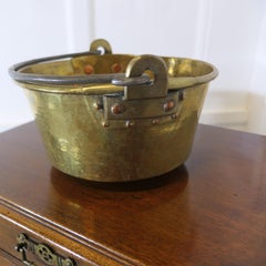 Small 19th Century Riveted Swing Handled Brass Pan