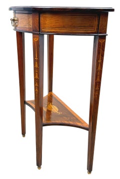 Small 19th Century Rosewood Demi Lune Pier Table Side Table