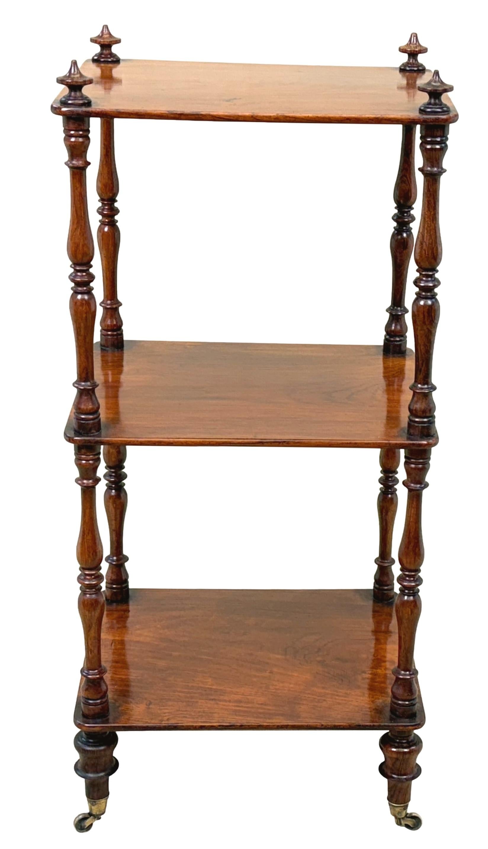 Small 19th Century Rosewood Whatnot in vendita 3