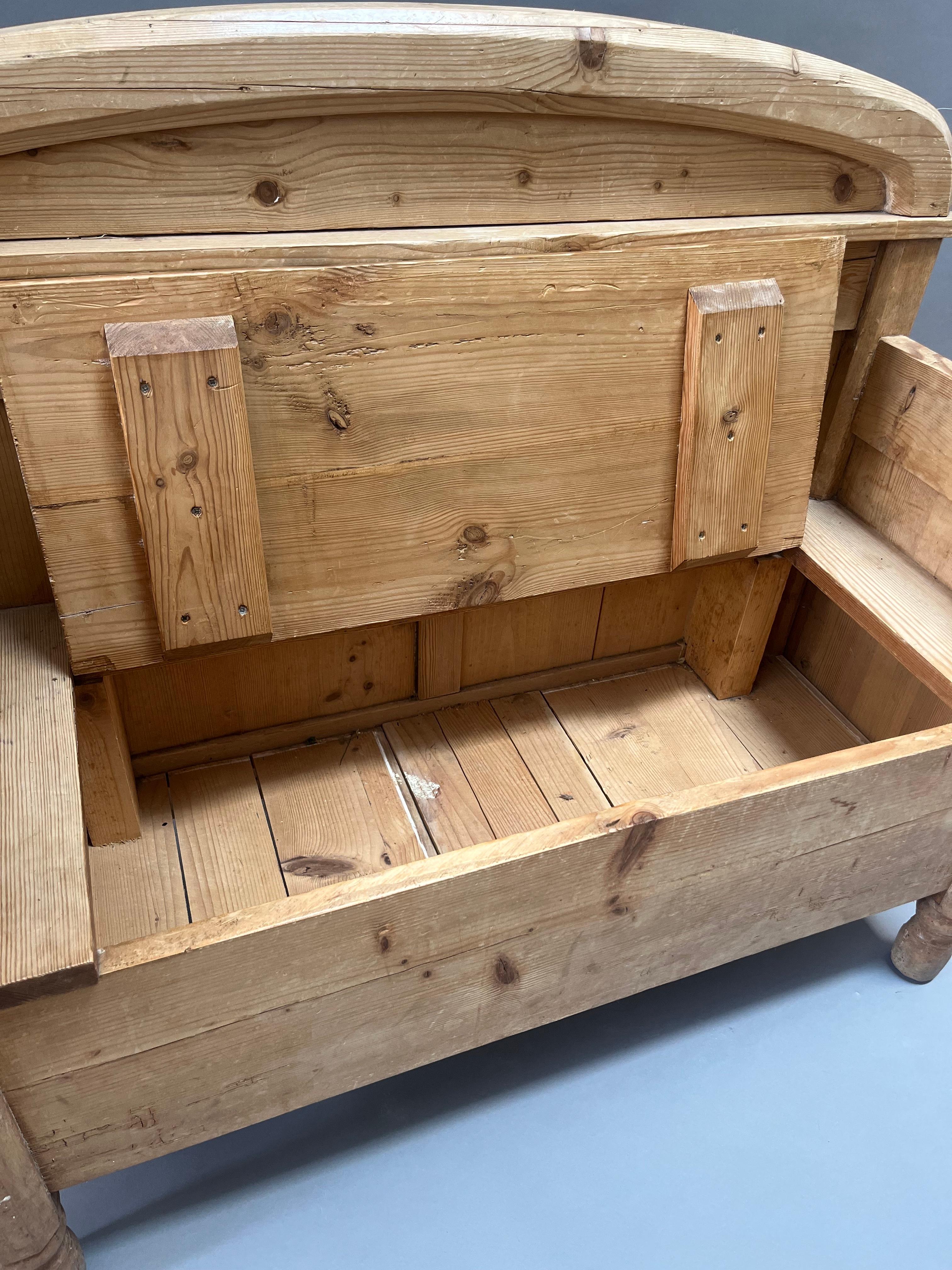 Gustavian Small 19th Century Scandinavian Pine Settle