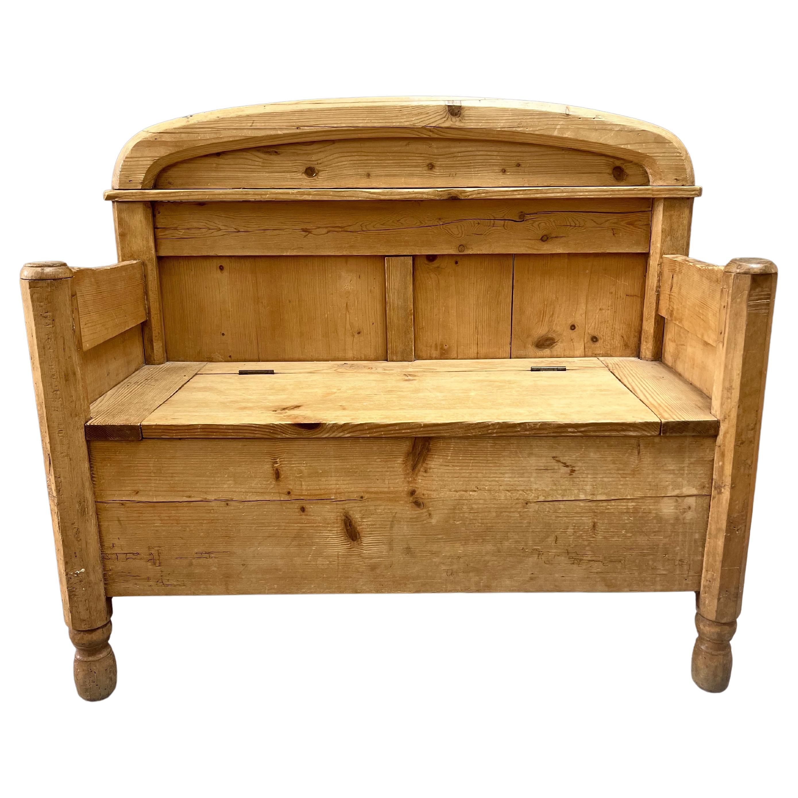 Small 19th Century Scandinavian Pine Settle