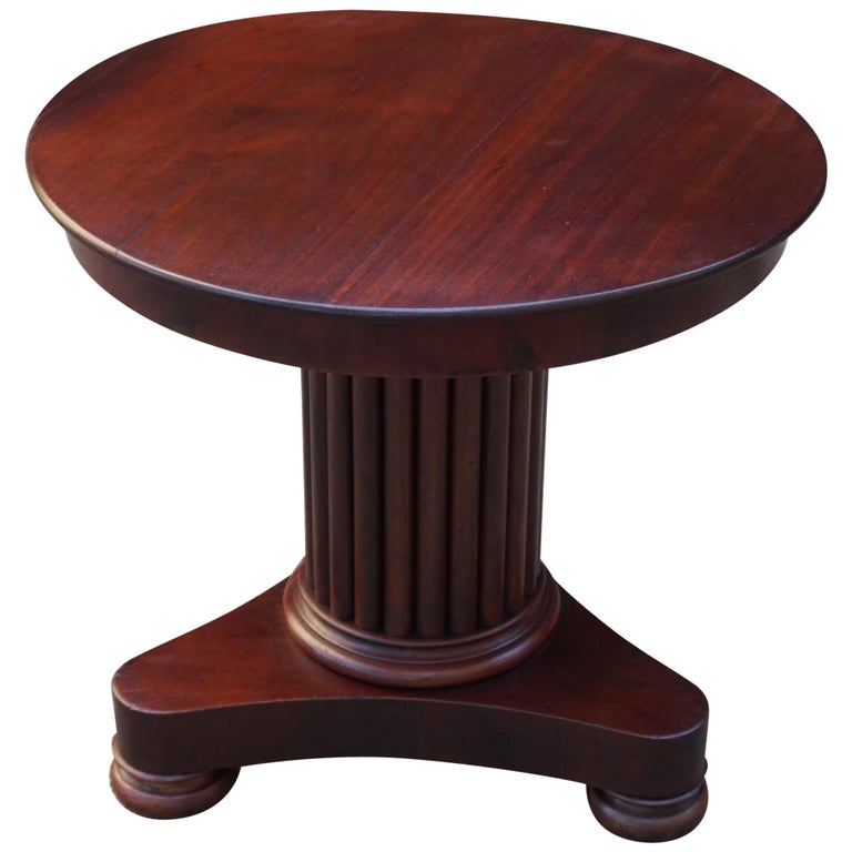 Solid Mahogany Round End Table, Mahogany Round End Table