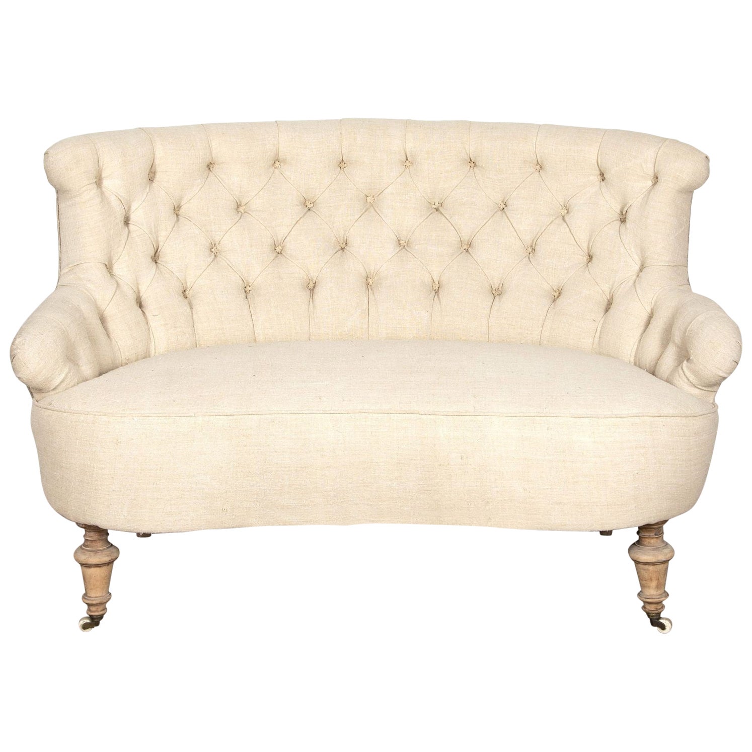 Small 19th Century Swedish Buttoned Sofa