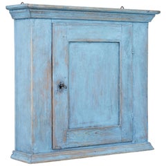 Small 19th Century Swedish Painted Hanging Wall Cabinet