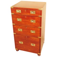 Small 19th Century Teak Military Campaign Chest