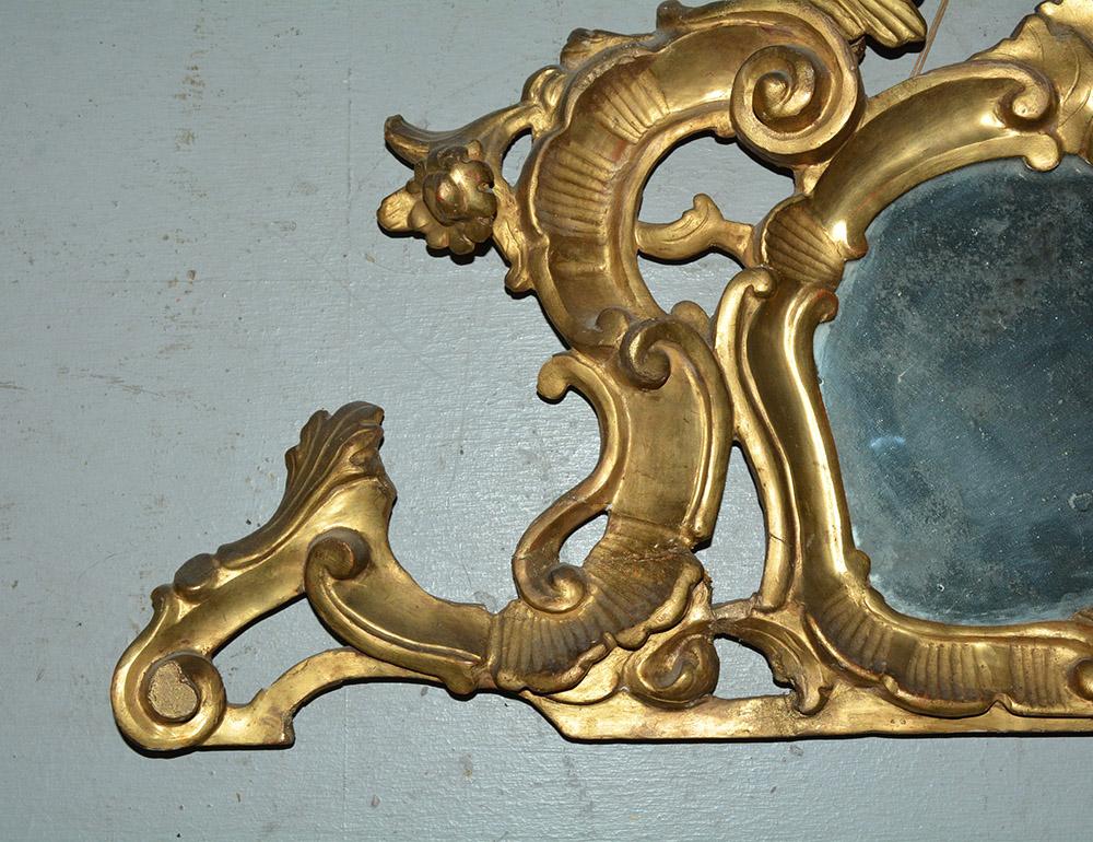 Italian Small 19th Century Venetian Giltwood over Mantel Mirror