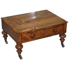 Antique Small 19th Century Walnut Side Table with Single Drawer Ideal as a Footstool