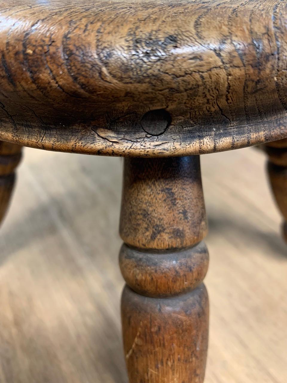 Hand-Crafted Small 19th Century Welsh Milking Stool For Sale