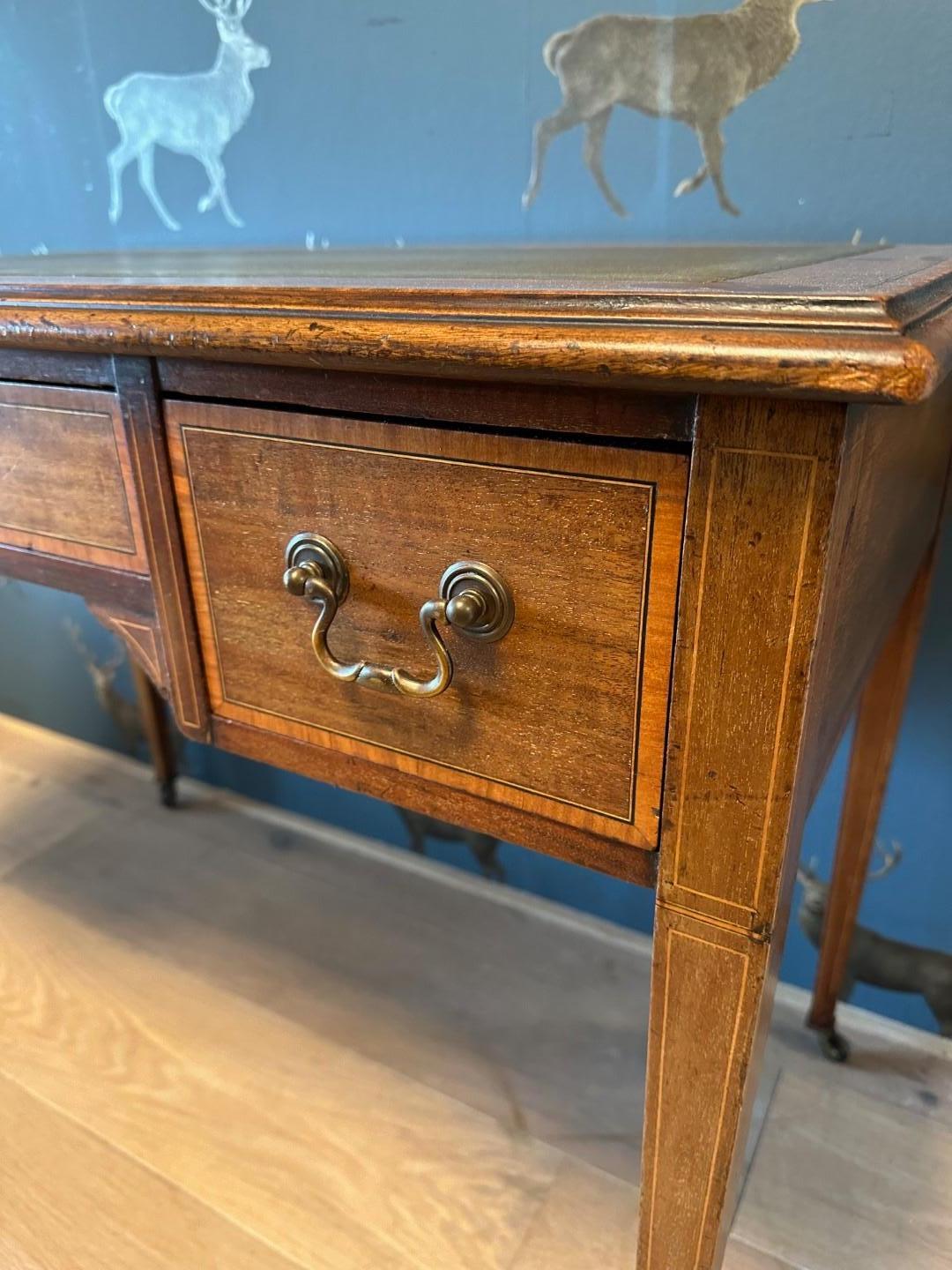 Mahogany Small  19th century writing table with 3 drawers
