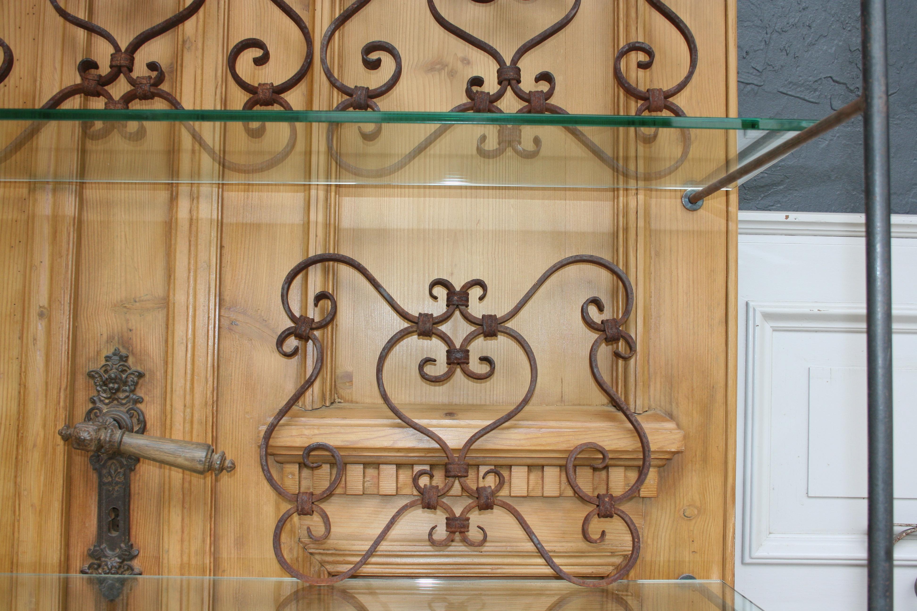 Small 19th Century Wrought Iron Window Grills or Grates, Set of 5 2
