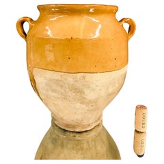 Antique Small 19th Century Yellow Glazed French Ceramic Confit Jar #2