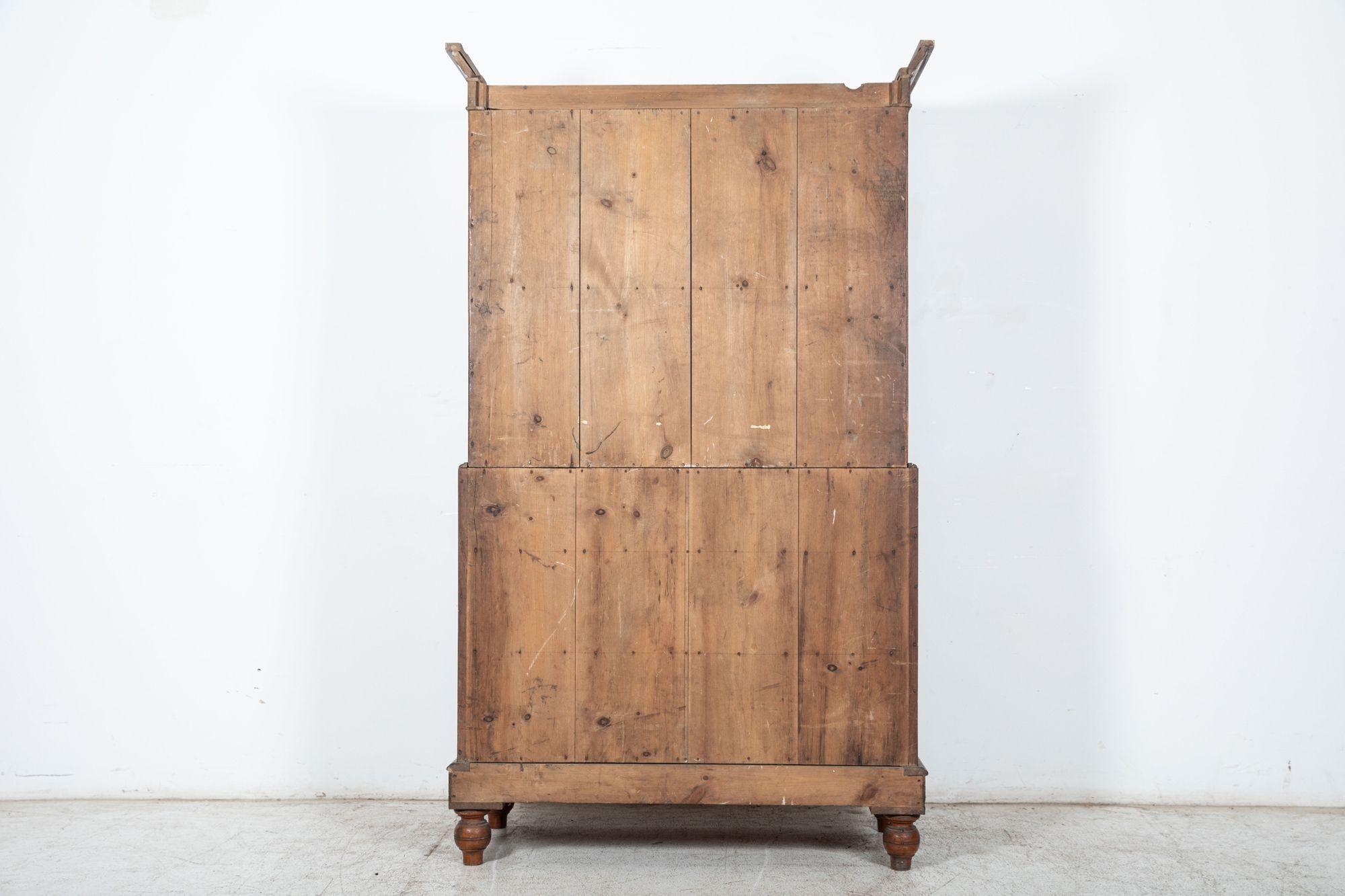 Small 19thC English Pine Linen Press For Sale 10