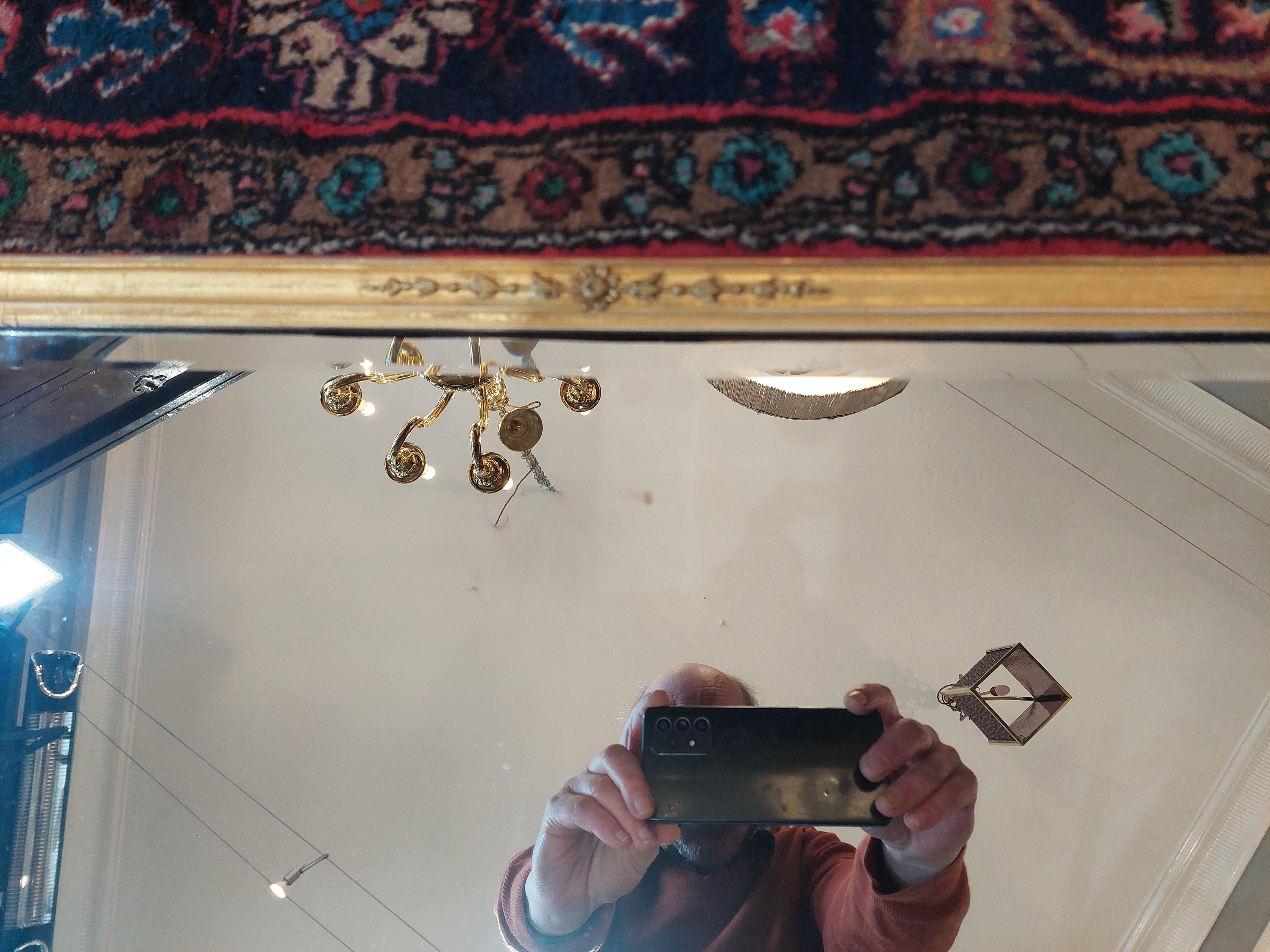 Small 19thC Giltwood Over Mantle Mirror For Sale 4