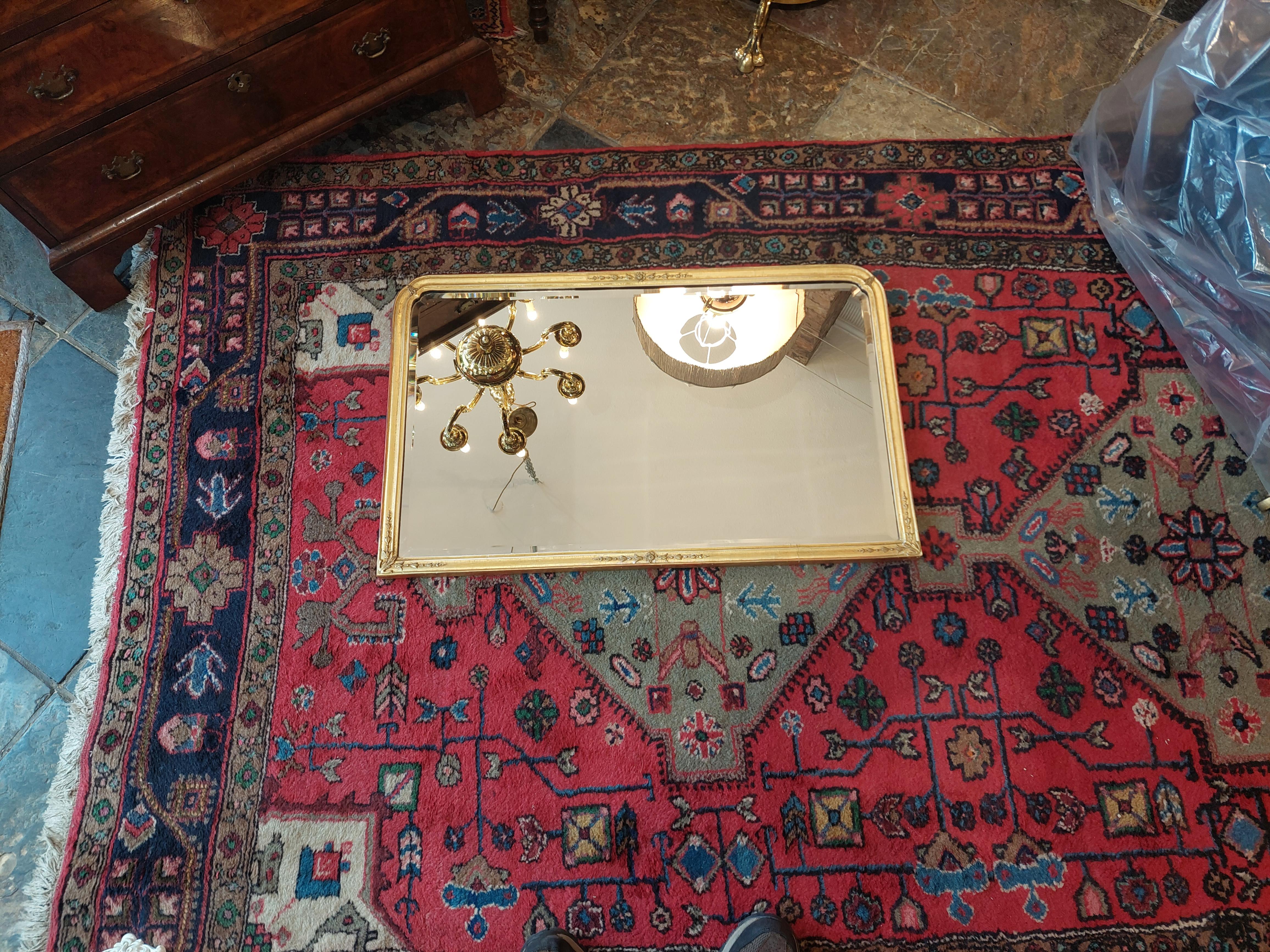 Adam Style Small 19thC Giltwood Over Mantle Mirror For Sale