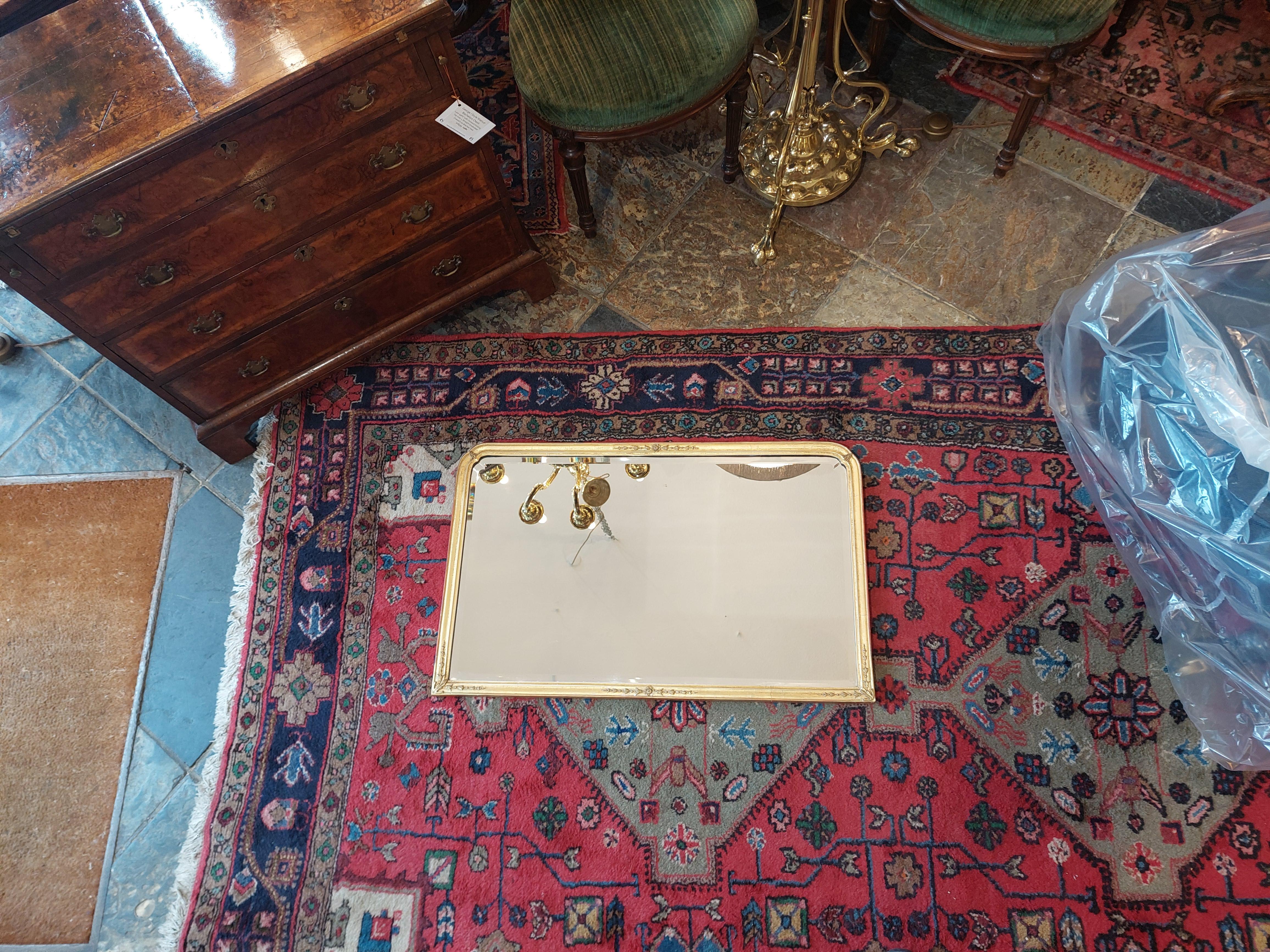 English Small 19thC Giltwood Over Mantle Mirror For Sale